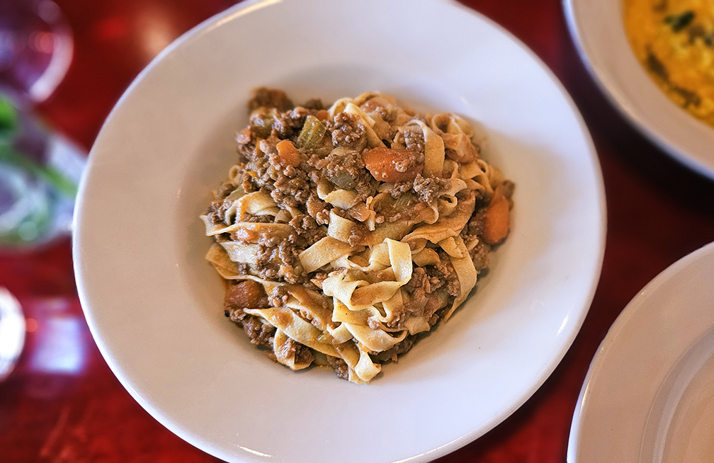 Pasta Bolognese at Portico restaurant in Sebastopol (Heather Irwin/Sonoma Magazine)