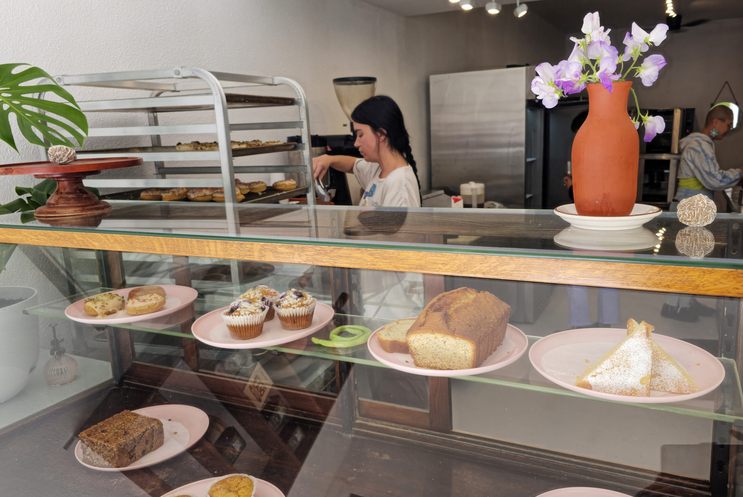 A Saturday morning pastry case at Lady Blume Microbakery + Coffee in Cotati. (Heather Irwin / The Press Democrat)