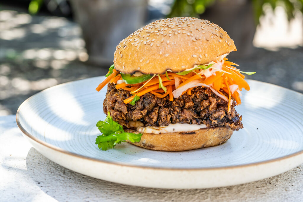 Fried chicken teriyaki sandwich from Acorn Cafe in Healdsburg. (Courtesy of Acorn Cafe)