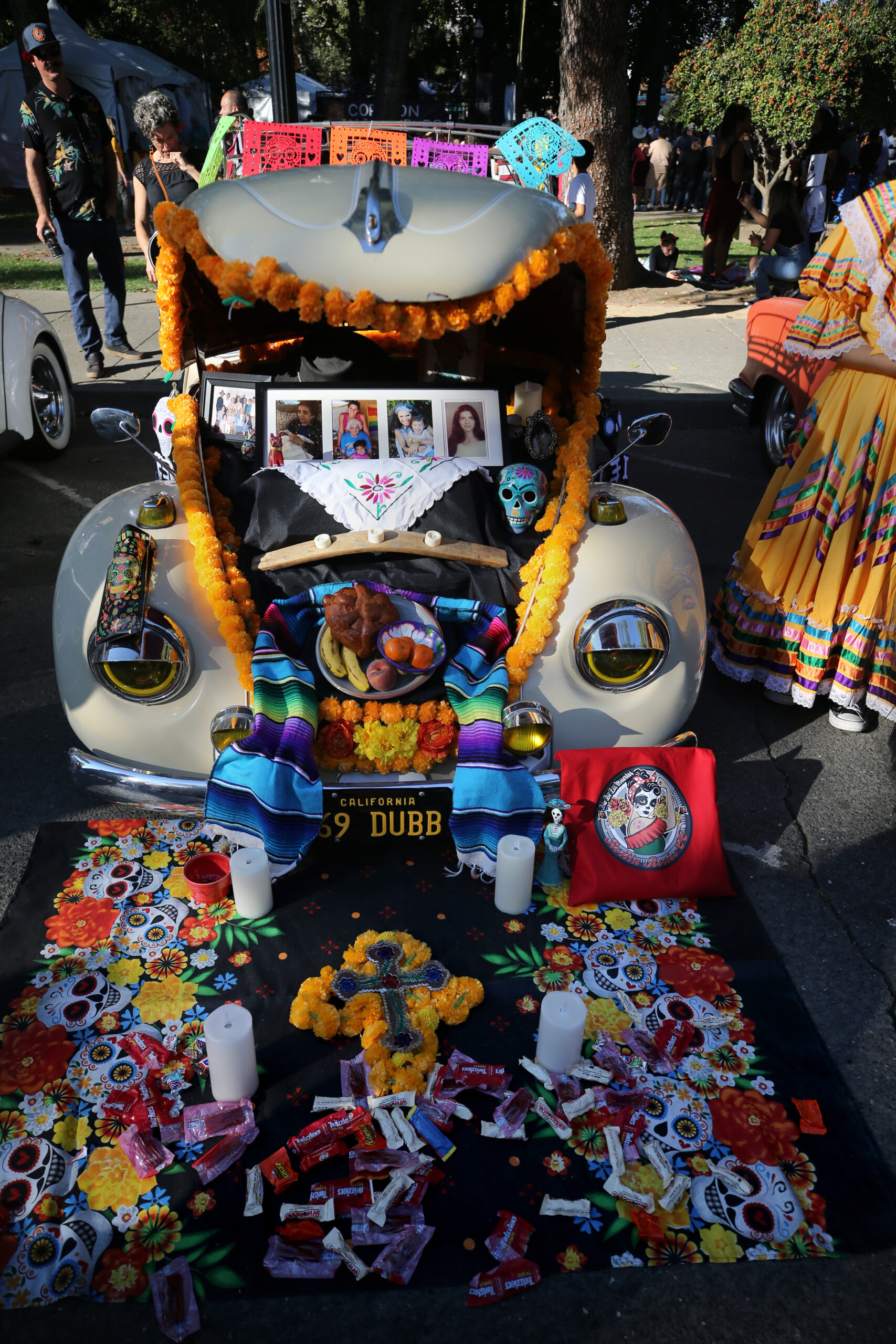 An ofrenda, an altar honoring the dead, during the Día de Muertos at the Plaza in Healdsburg, on Sunday, October 30, 2022. (Beth Schlanker/The Press Democrat)