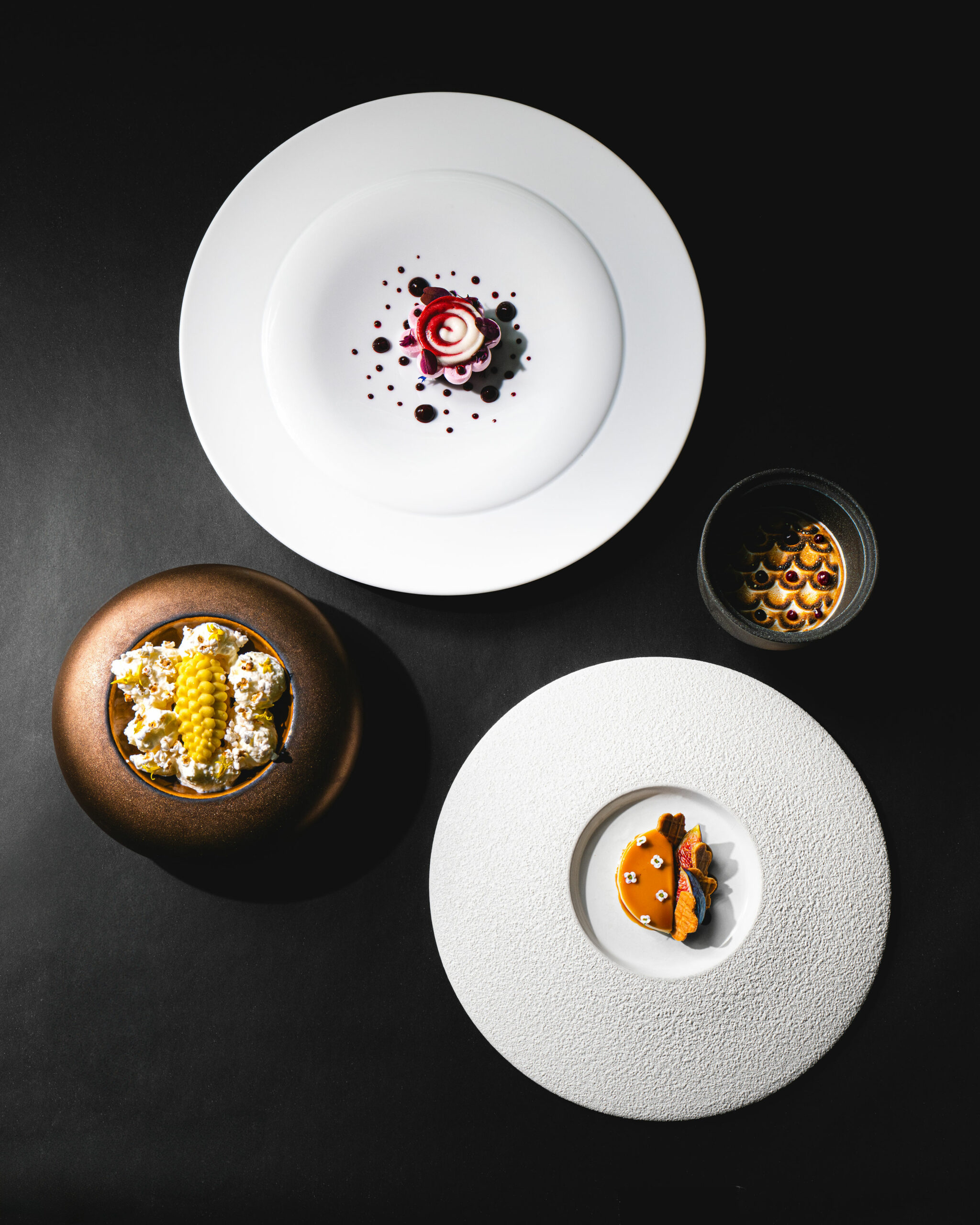 Dishes at Cyrus restaurant in Geyserville. (J Evan)