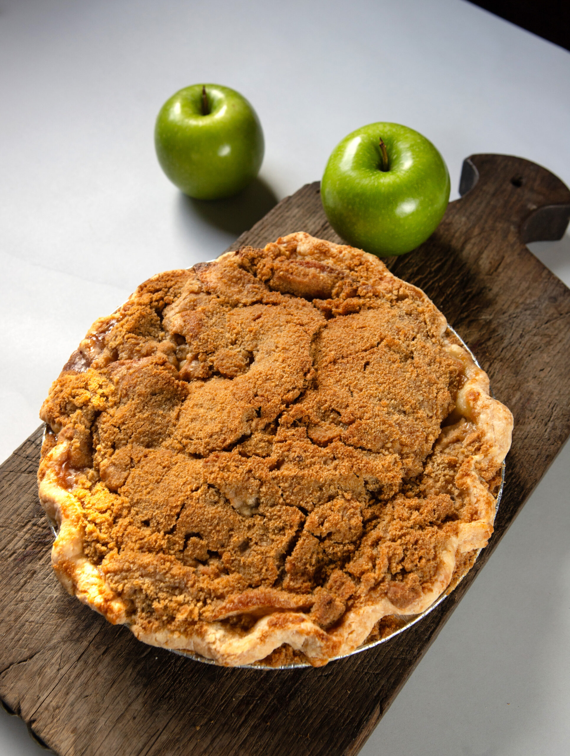 Apple Crumb pie at Hazel Restaurant in Occidental, Friday, January 24, 2025. Pies at Hazel are baked once a week every Friday. (Darryl Bush / For The Press Democrat)