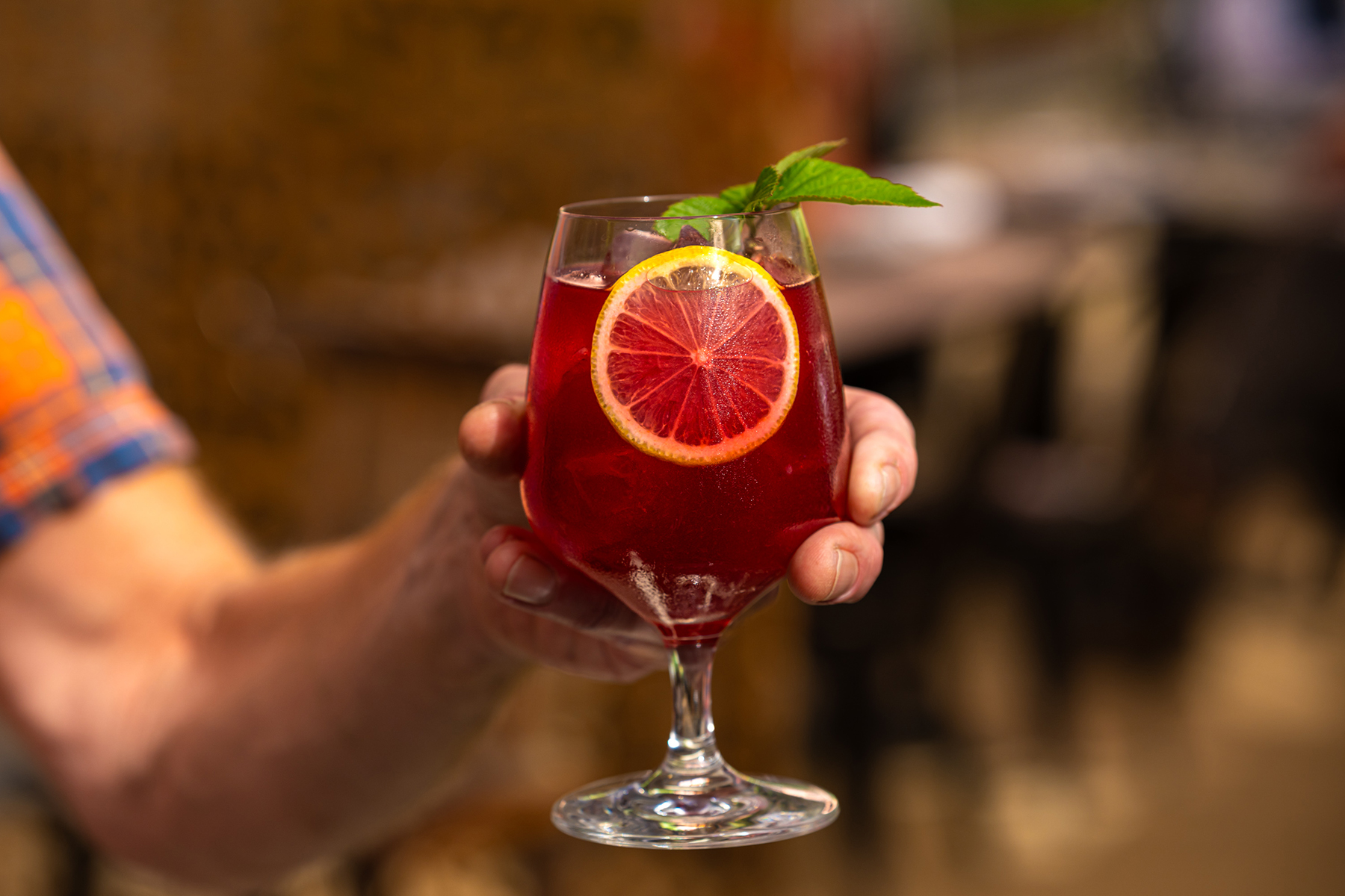 Lo & Behold Bar happy hour sangria in Healdsburg. (Emma K Creative)
