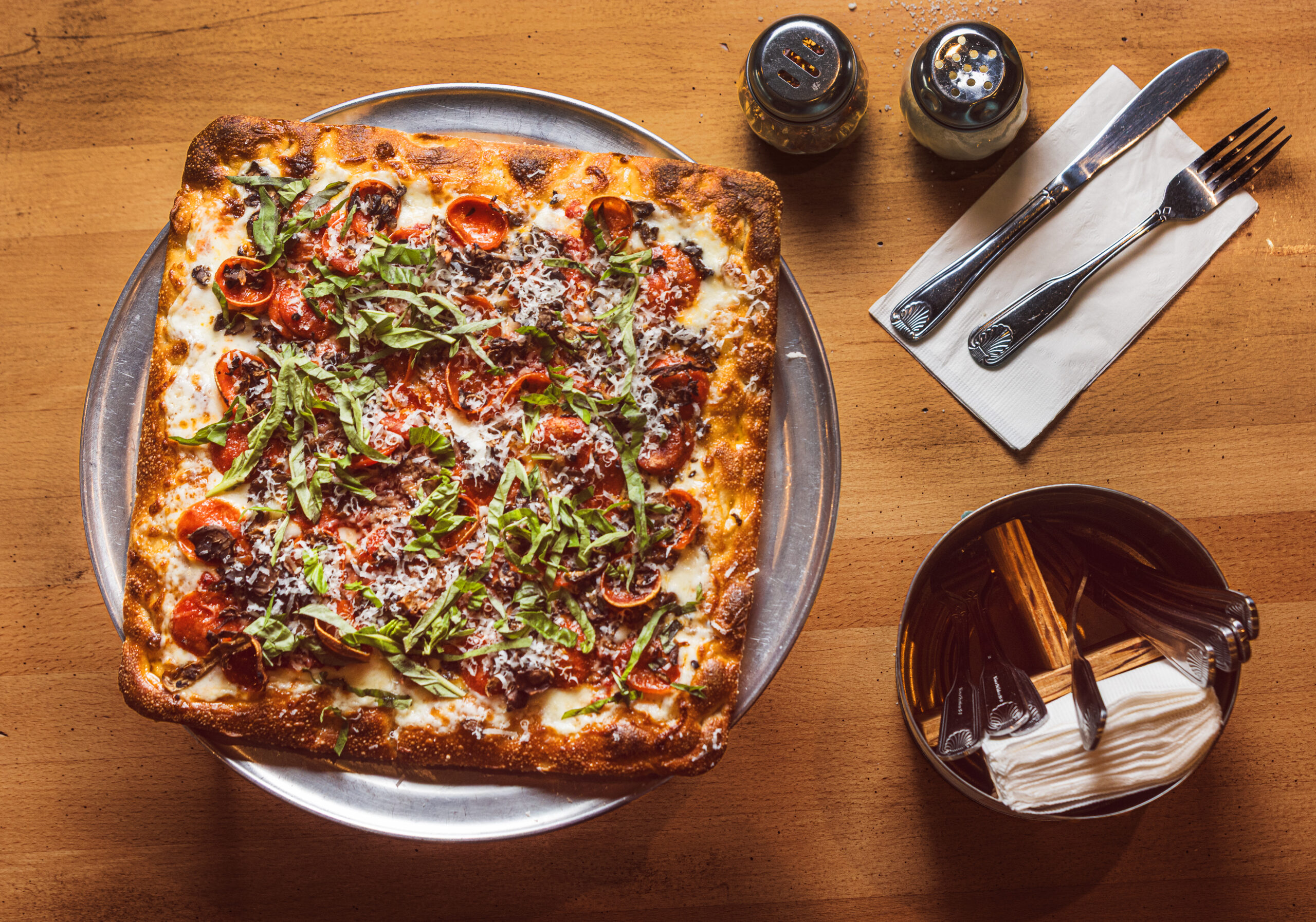 The Mush-a-Roni square pizza from PizzaLeah