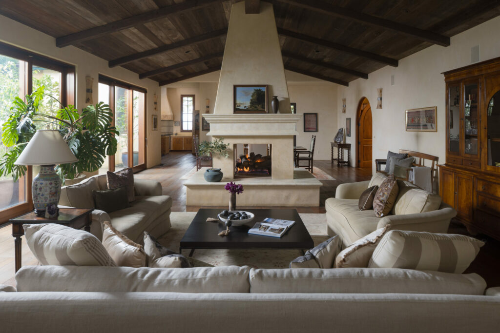 Living room in Traditional Spanish-Style Home In Sonoma