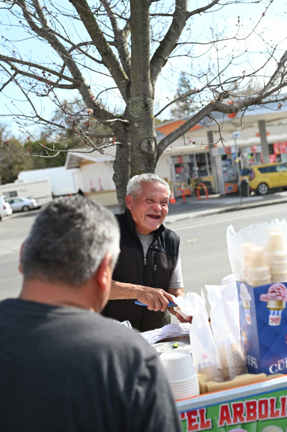 The vendor sells homemade ice cream along Sebastopol Road in Roseland. (Erik Castro / for Sonoma Magazine)