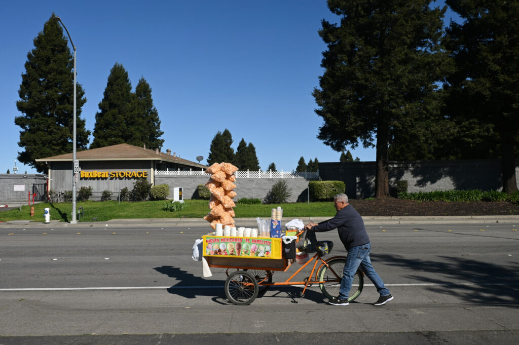 The ice cream vendor is on the move for hours each day, from one end of Roseland to the other. (Erik Castro / for Sonoma Magazine)