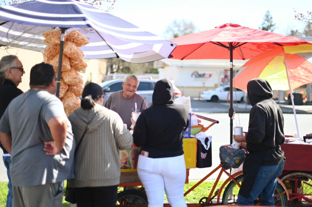 People line up for the Roseland vendor's homemade ice cream. (Erik Castro / for Sonoma Magazine)