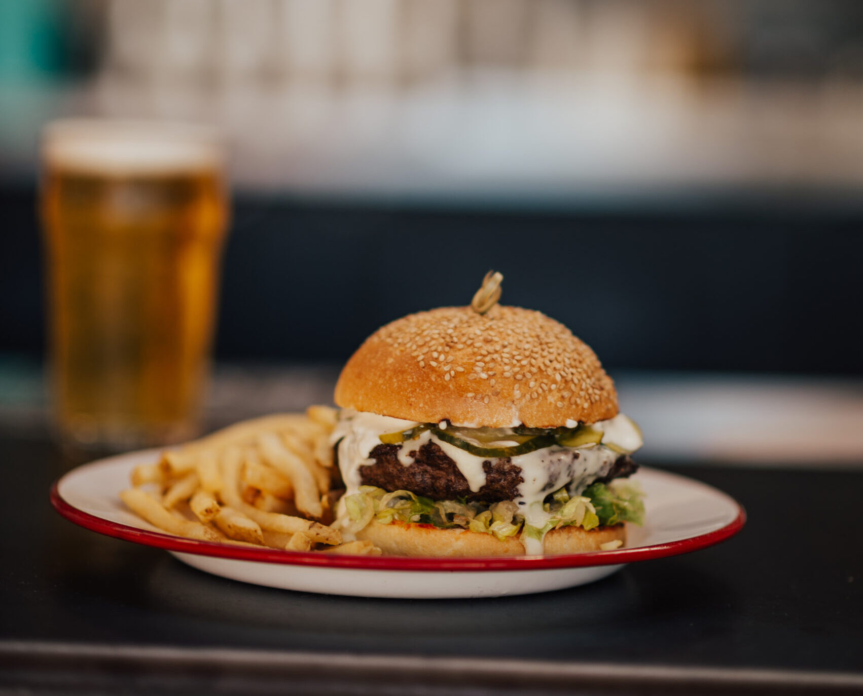 Brewsters Beer Garden burger