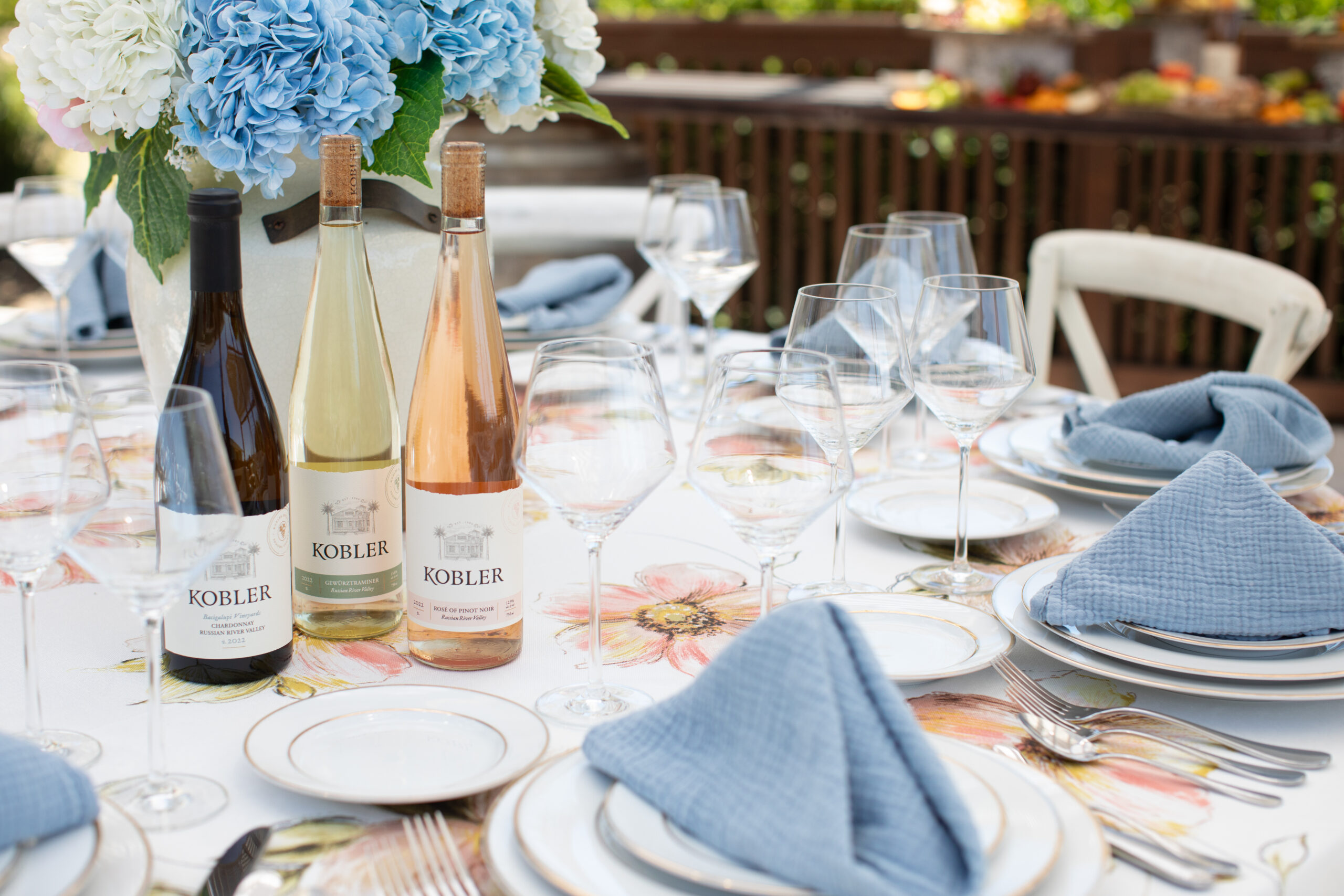 The table is set for a tasting party at Kobler Estate Winery in Sebastopol. (Kobler Estate Winery)