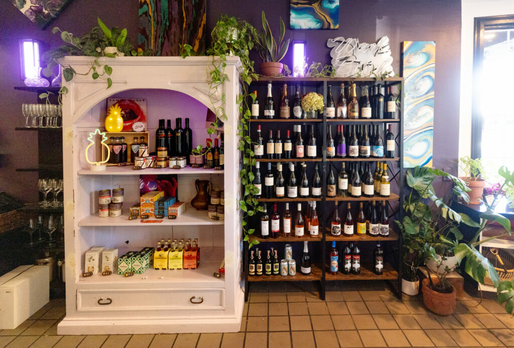 The retail wine section focuses on eclectic local choices as well as international labels at the Beet Restaurant and Wine Shop Friday, September 13, 2024 in Cloverdale. (John Burgess / The Press Democrat)