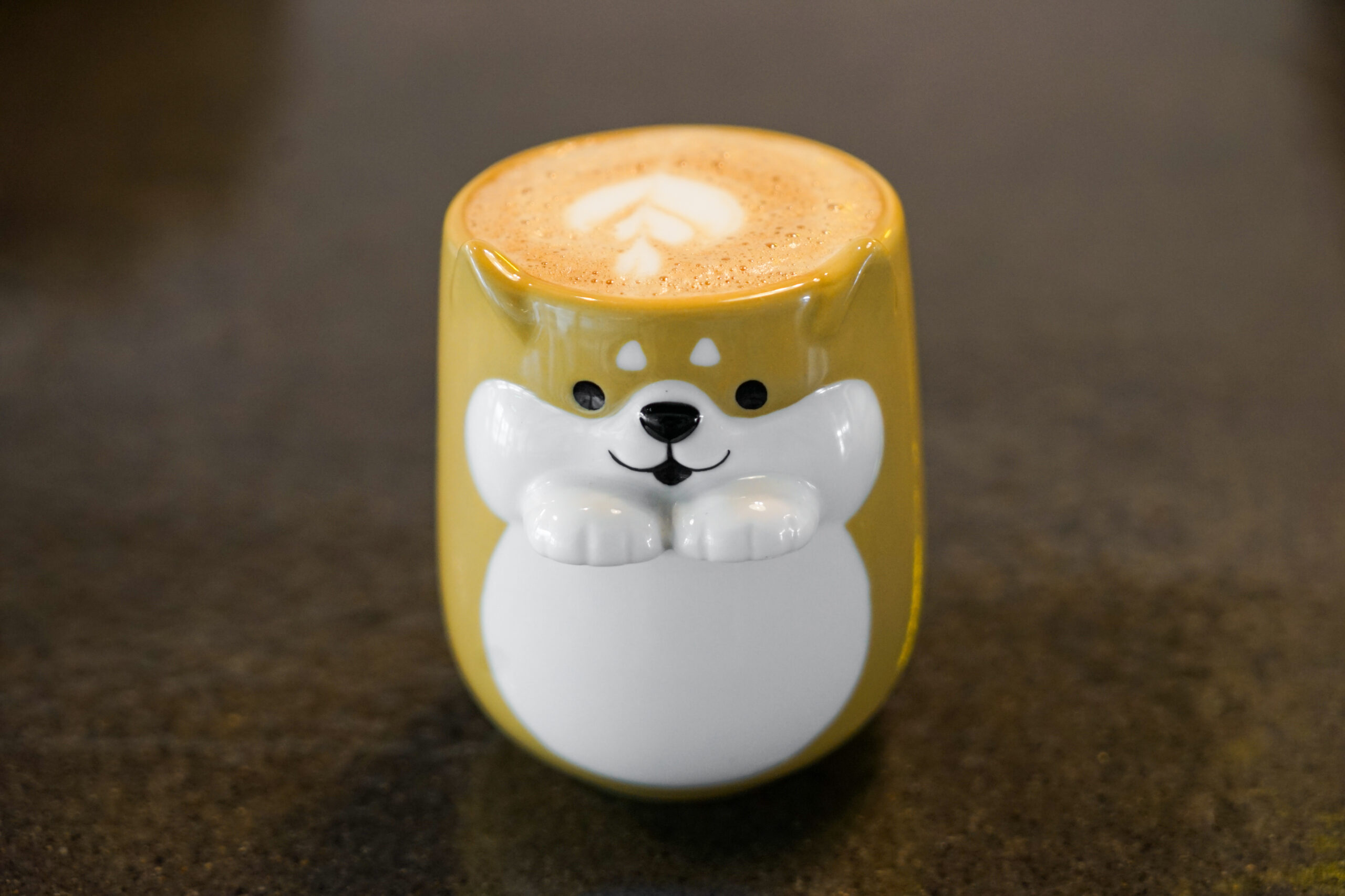 A latte in a corgi mug from Caffeine Inc. coffee shop in Petaluma. (Sonoma County Tourism)