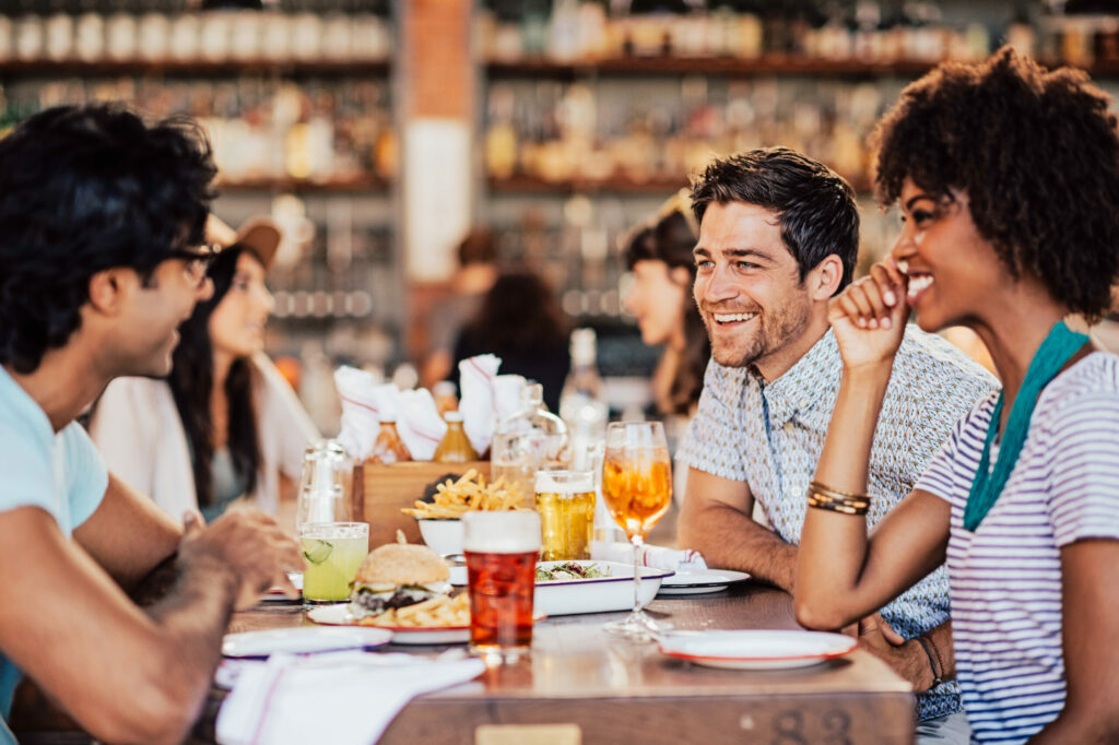 Dining at Brewsters Beer Garden in Petaluma. (Sonoma County Tourism)