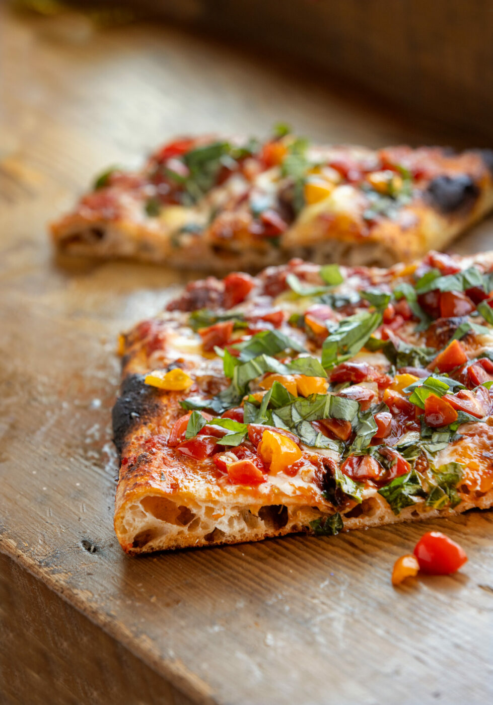 The Tomato Bruschetta Pizza from Psychic Pie Thursday, May 12, 2025 in Sebastopol. (John Burgess / The Press Democrat)