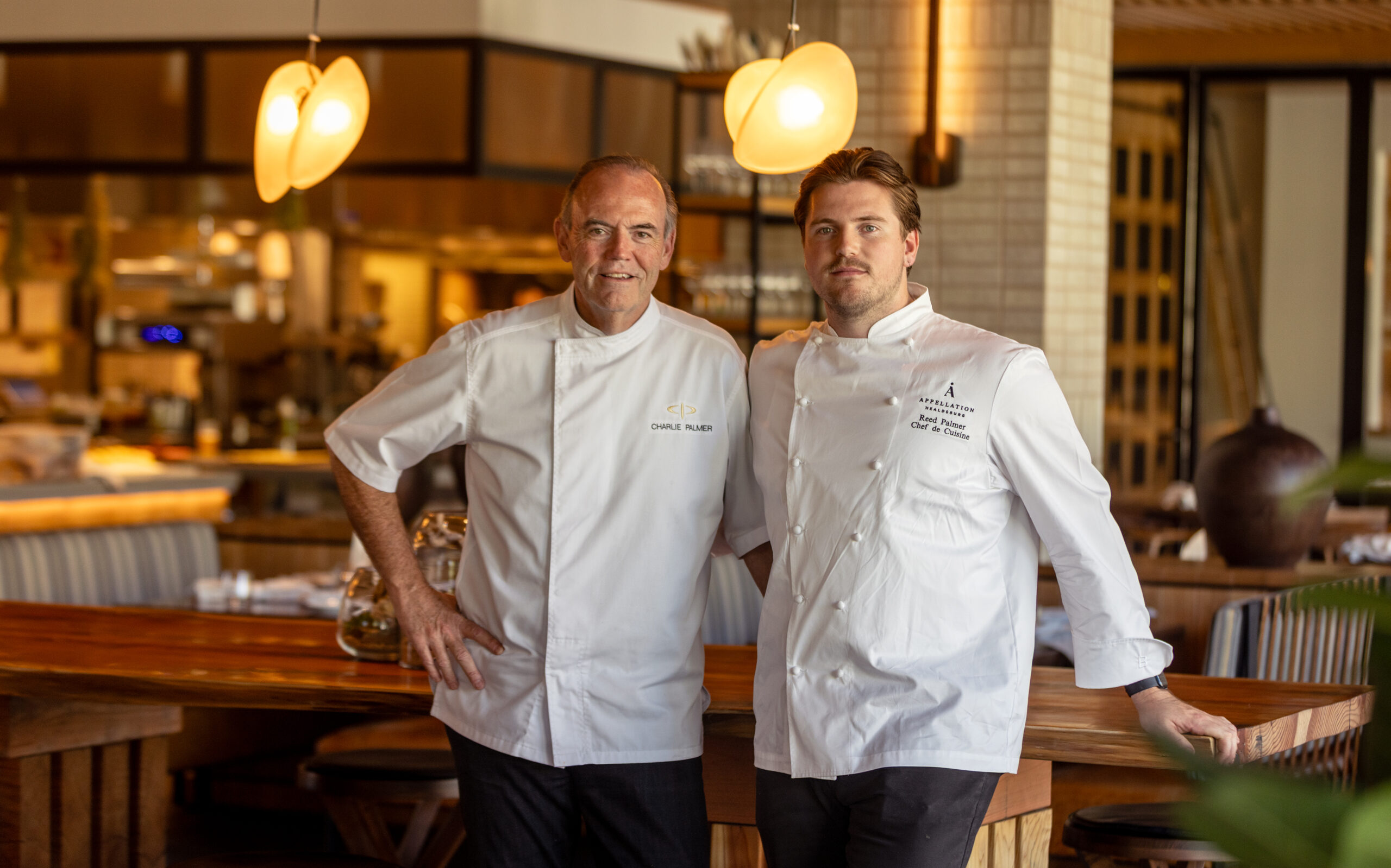 Folia chef/owner Charlie Palmer, left, and his son/chef de cuisine Reed Friday, September 19, 2025 in Healdsburg. (John Burgess / The Press Democrat)