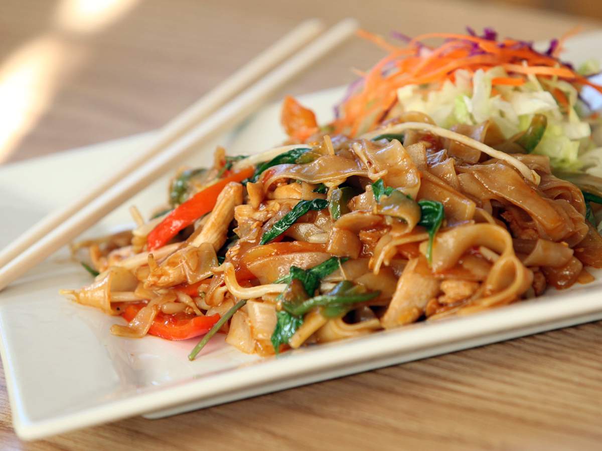 Pad Kee Mao is served with chicken or beef at the Noodle Palace on Petaluma Hill Road in Santa Rosa, Dec. 23, 2010. (Crista Jeremiason / The Press Democrat)