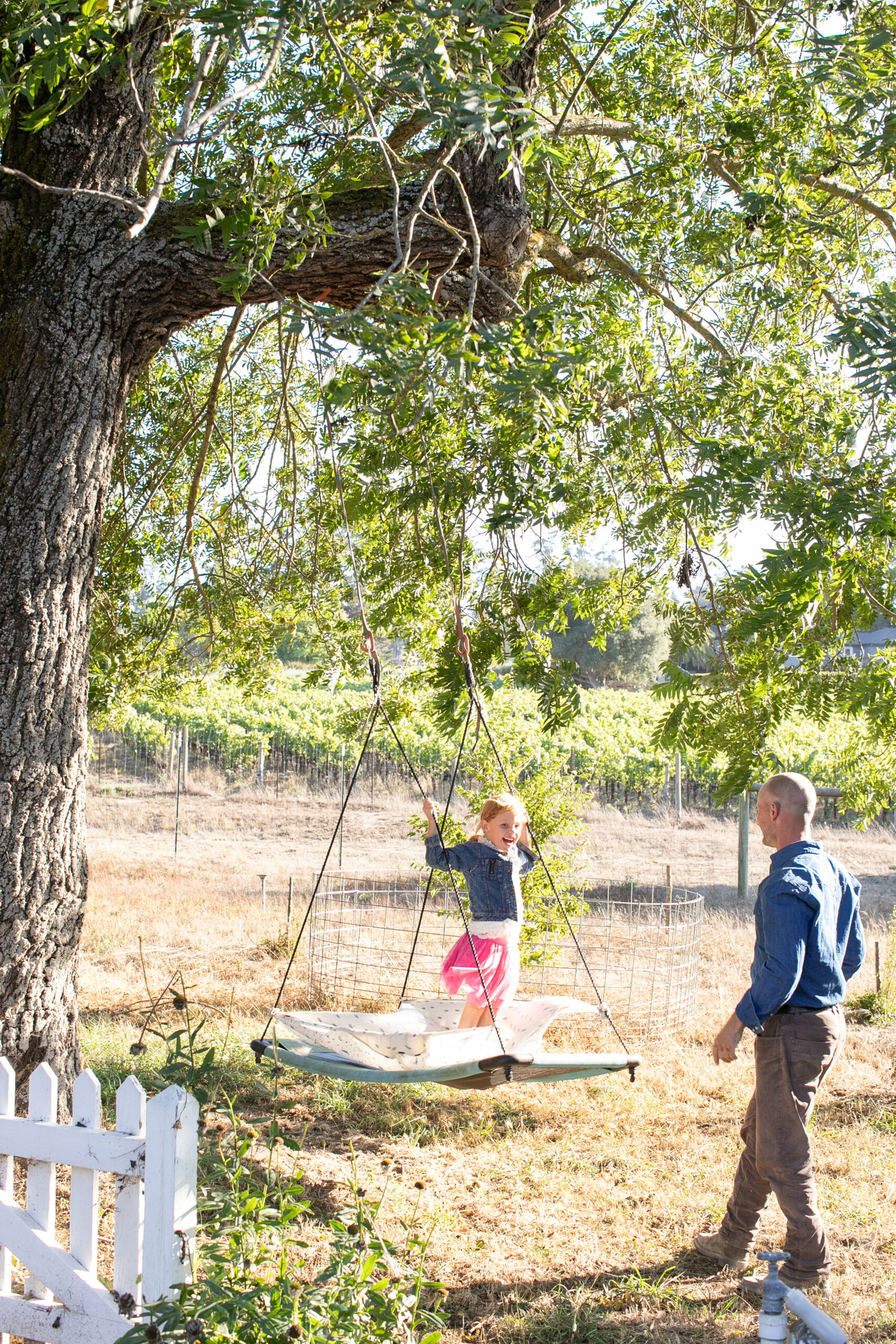 Jason Nichols, who works on home renovations as time and budget permits, takes a break to play with his children Eve, 5, and Ryo, 2. (Eileen Roche / for Sonoma Magazine)