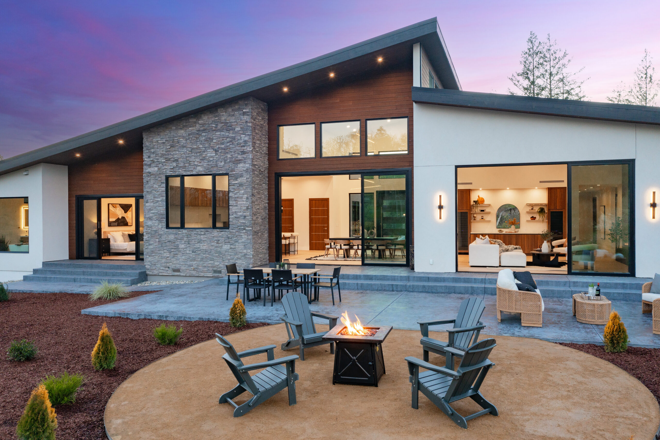 Outdoor lounge area of Kenwood home