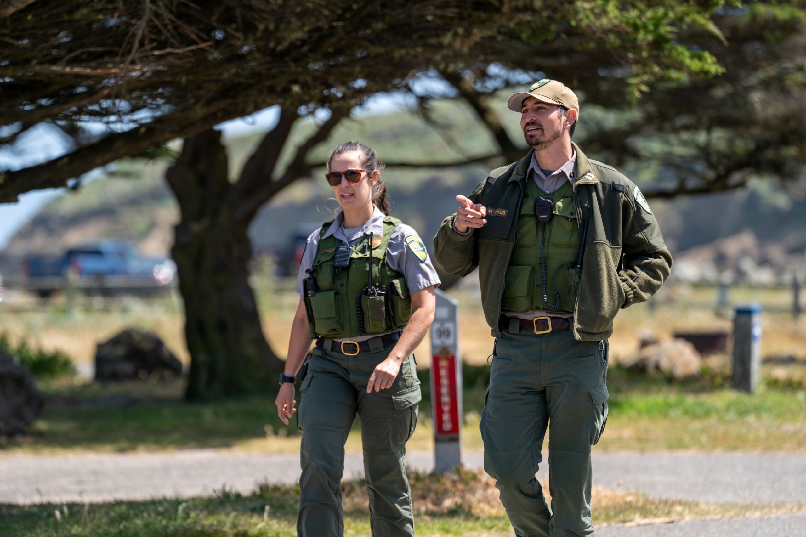 Sonoma County Regional Parks rangers patrol Doran Beach Regional Park on Wednesday, May 22, 2024, in Bodega Bay. The rangers asked not to be identified due to the sensitivity surrounding negotiations about their peace officer status and the future of the rangers’ role in county parks. (Nicholas Vides / For The Press Democrat)