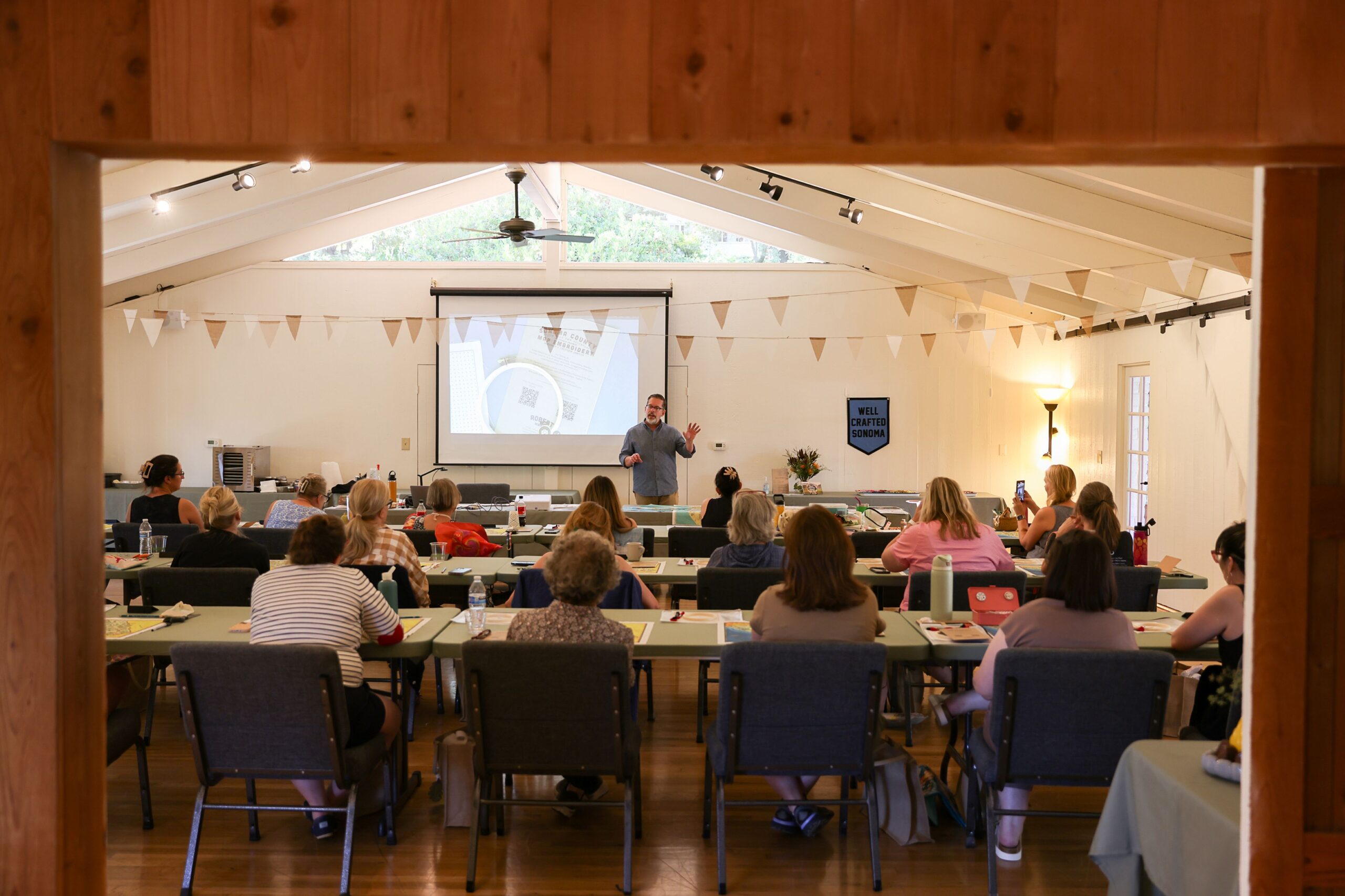 Robert Mahar speaks during his craft retreat at Westerbeke Ranch in Sonoma on Tuesday, September 16, 2025. (Christopher Chung/The Press Democrat)