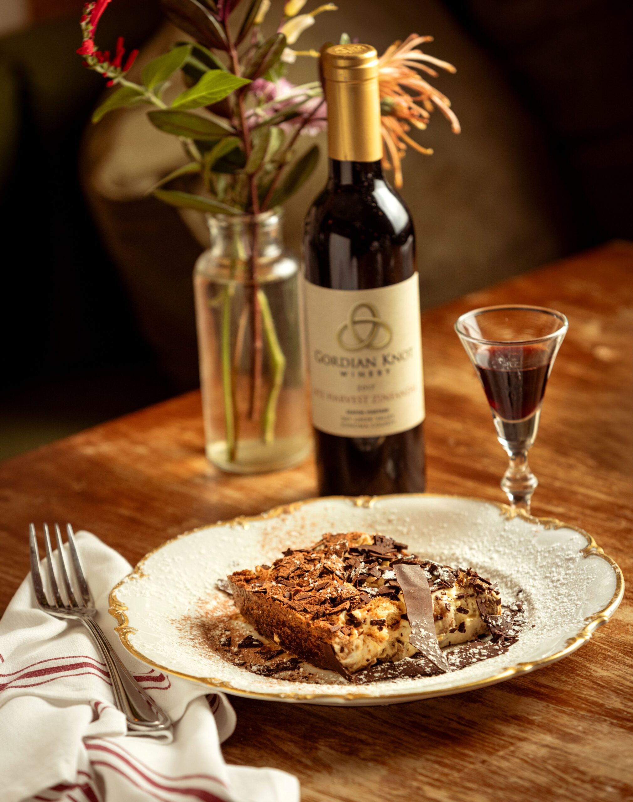 Sebastopol’s La Bodega Kitchen wine and tiramisu