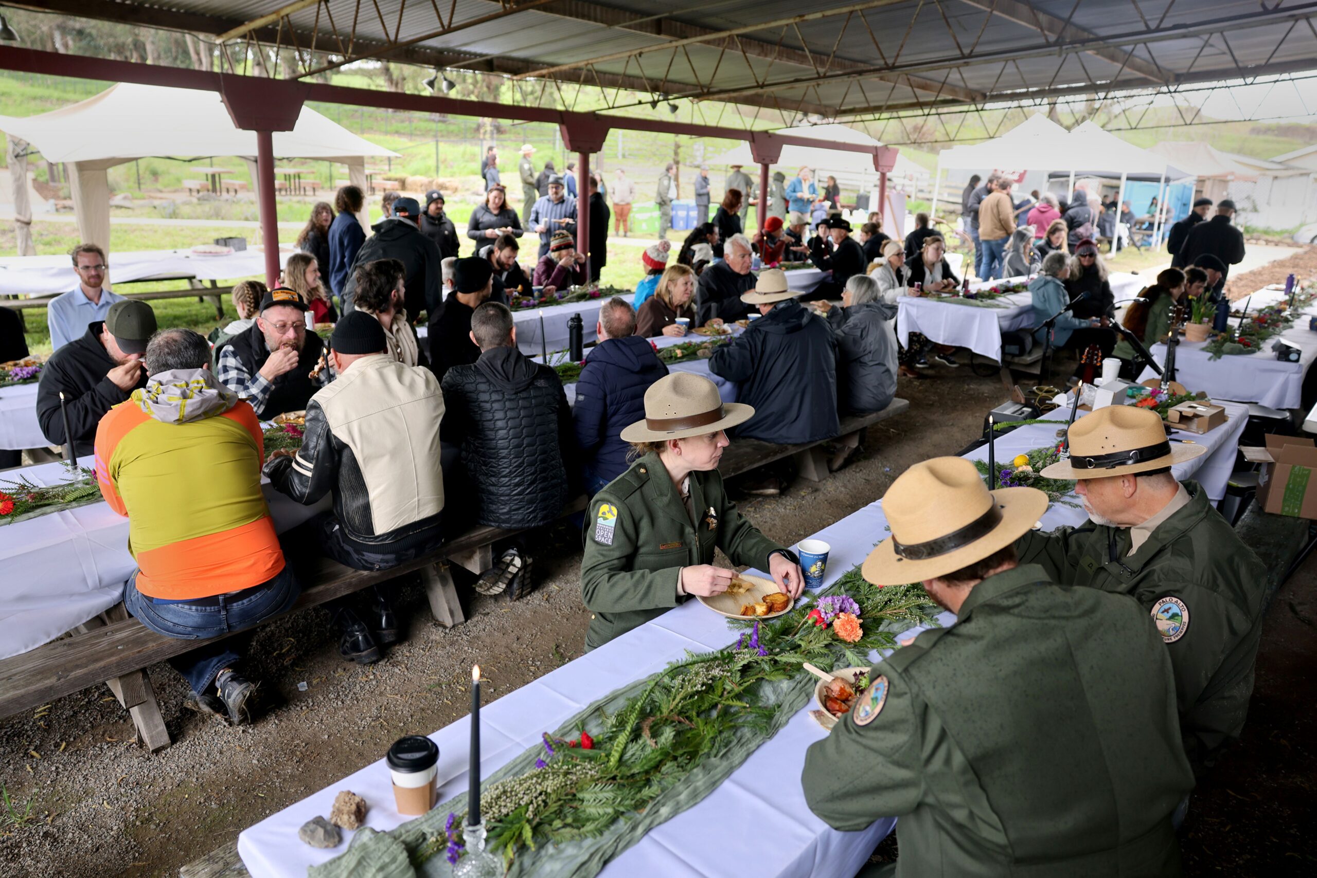 People attend a celebration of life event remembering Katranne Pringle at Tolay Lake Regional Park in Petaluma Sunday, March 30, 2025. (Beth Schlanker / The Press Democrat)