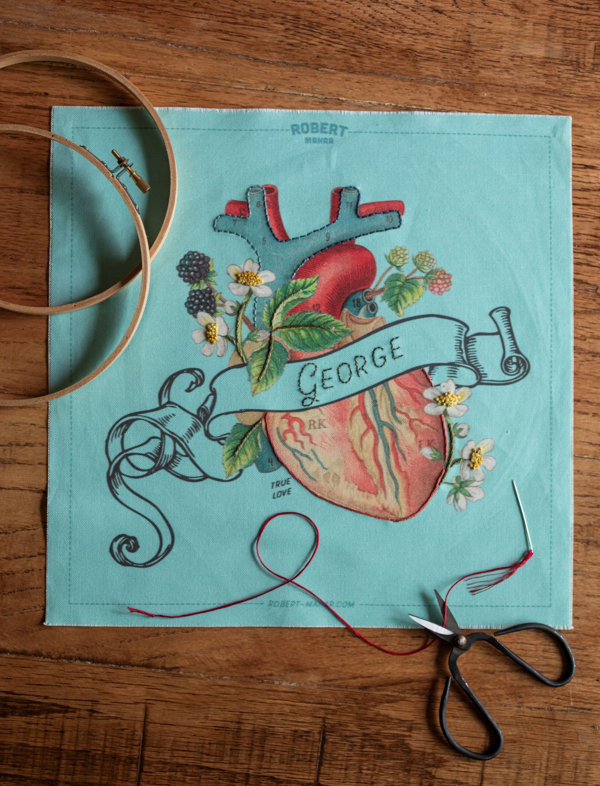 One of embroidery artist Robert Mahar's fabric designs