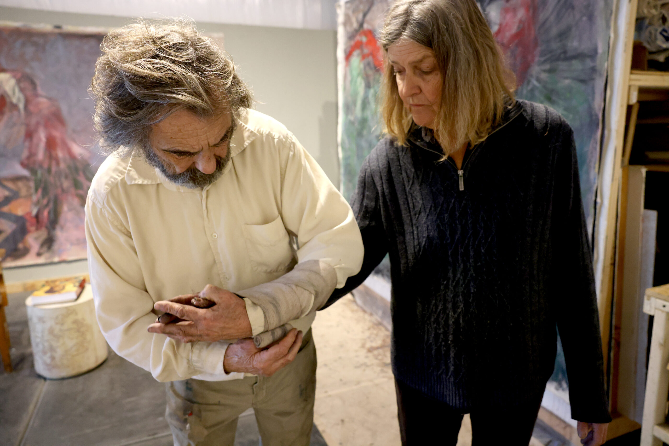 Artists Pamela Holmes and Winston Gourley