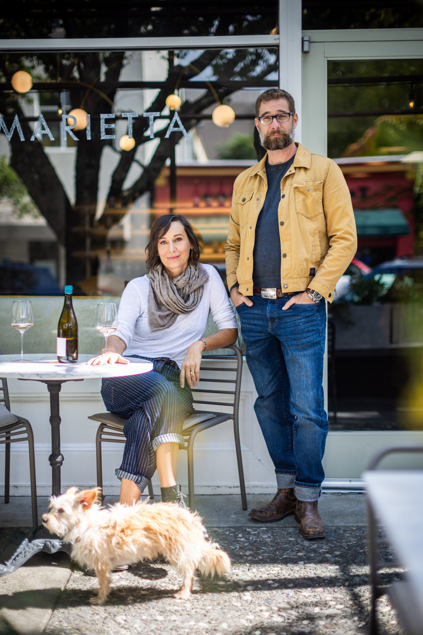 Lisa Steinkamp and Scot Bilbro at their Marietta Cellars tasting room in Healdsburg. (Bryan Meltz)