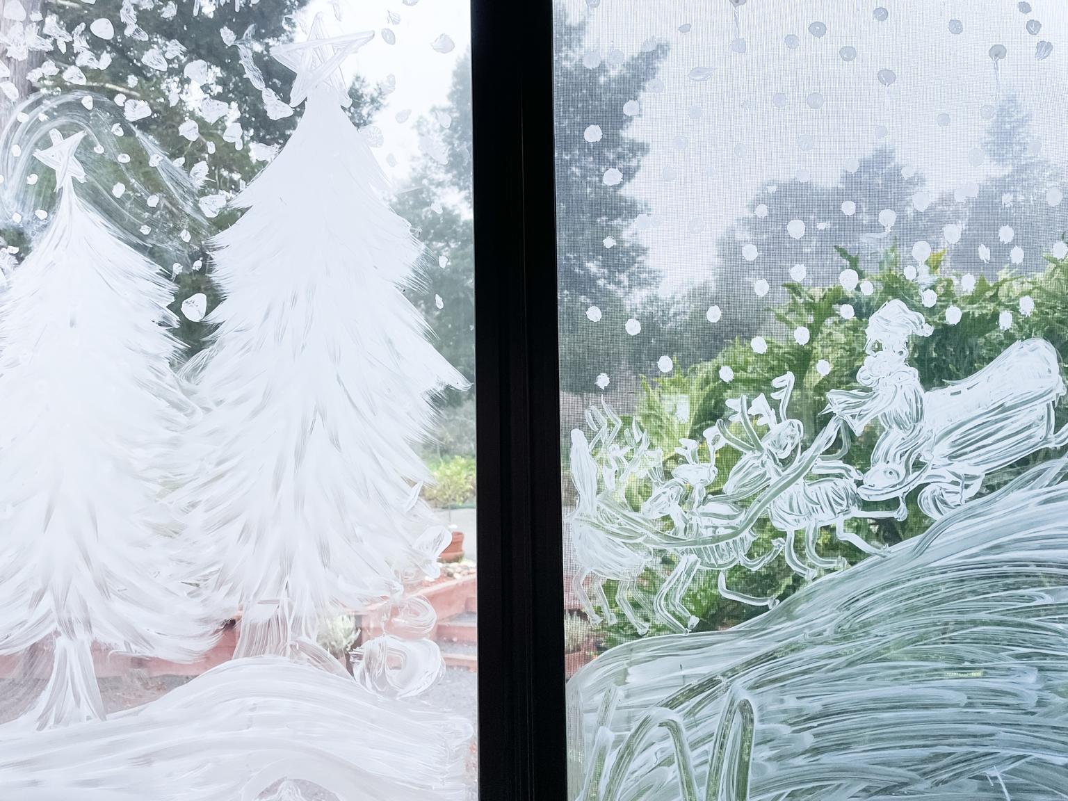 “I like that it’s a natural material,” Stephanie Meyer said about the kefir she and her child used to decorate the windows. “And it’s easy to have fun with the kids to accomplish this decoration.” (Stephanie Meyer)