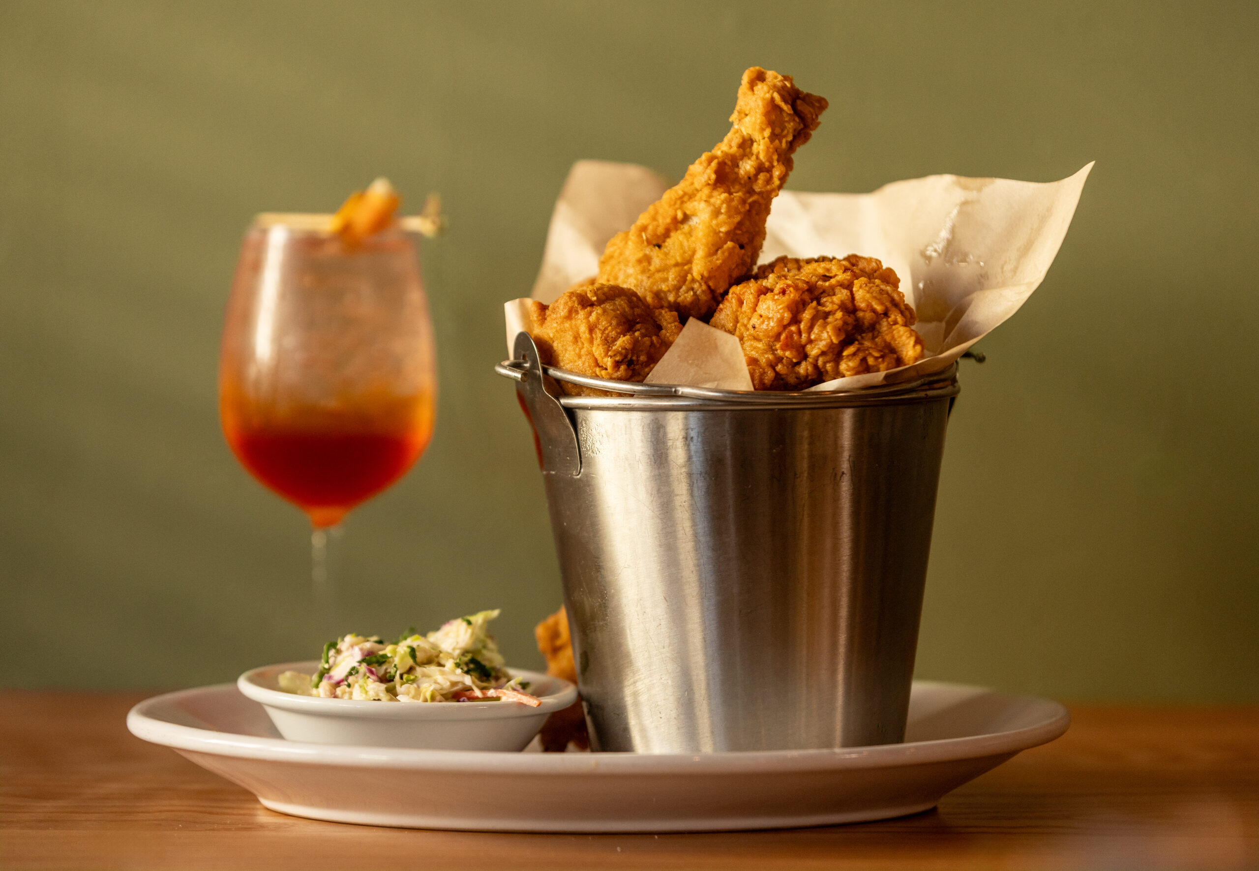 Half Buck O’ Chicken with a side of coleslaw from the Healdsburg Bar & Grill Thursday, Jan. 22, 2026 in downtown Healdsburg. (John Burgess / The Press Democrat)