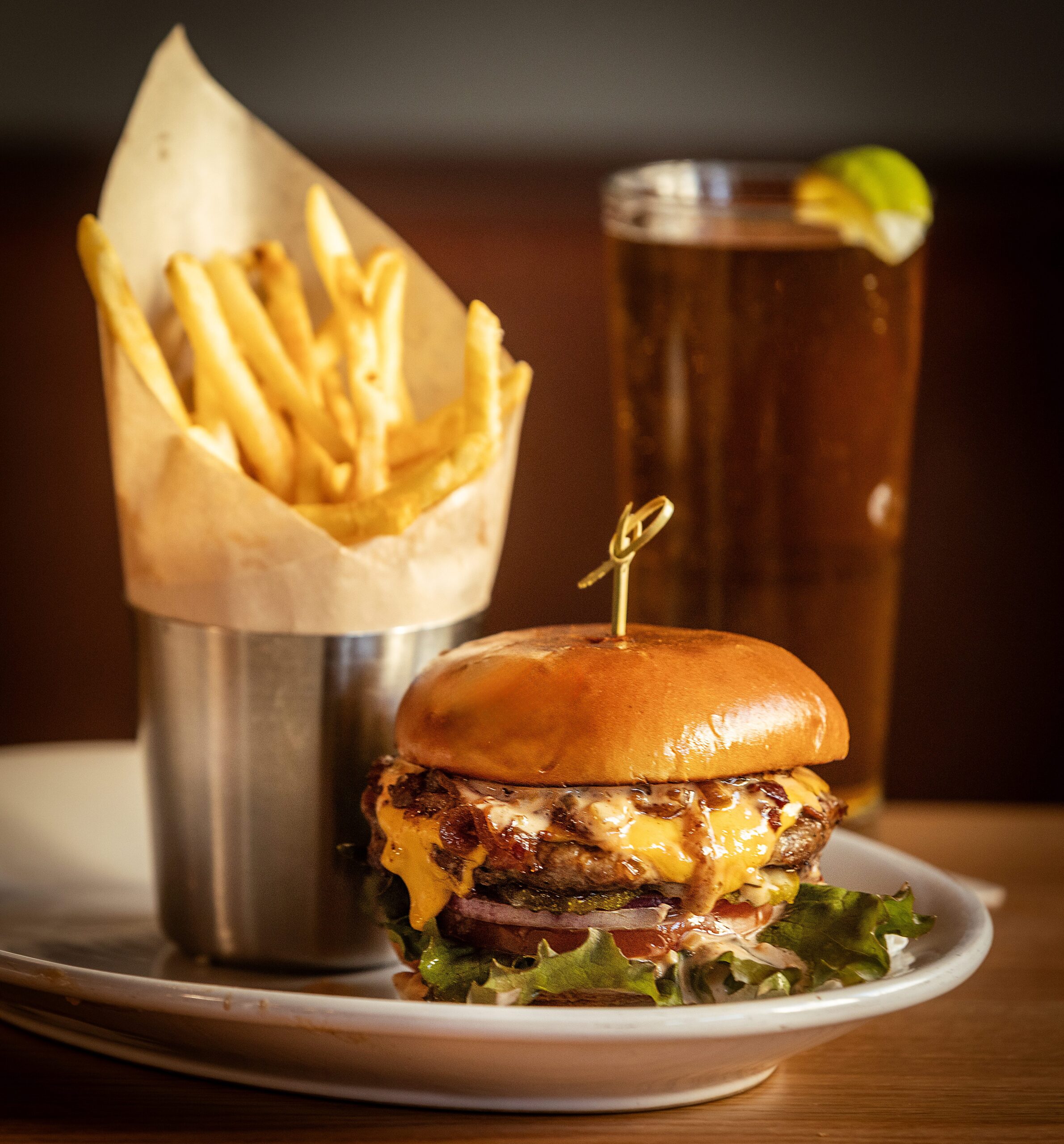 HBG Burger made with Angus beef, American cheese, special sauce, bacon marmalade on a toasted brioche bun from the Healdsburg Bar & Grill Thursday, Jan. 22, 2026 in downtown Healdsburg. (John Burgess / The Press Democrat)