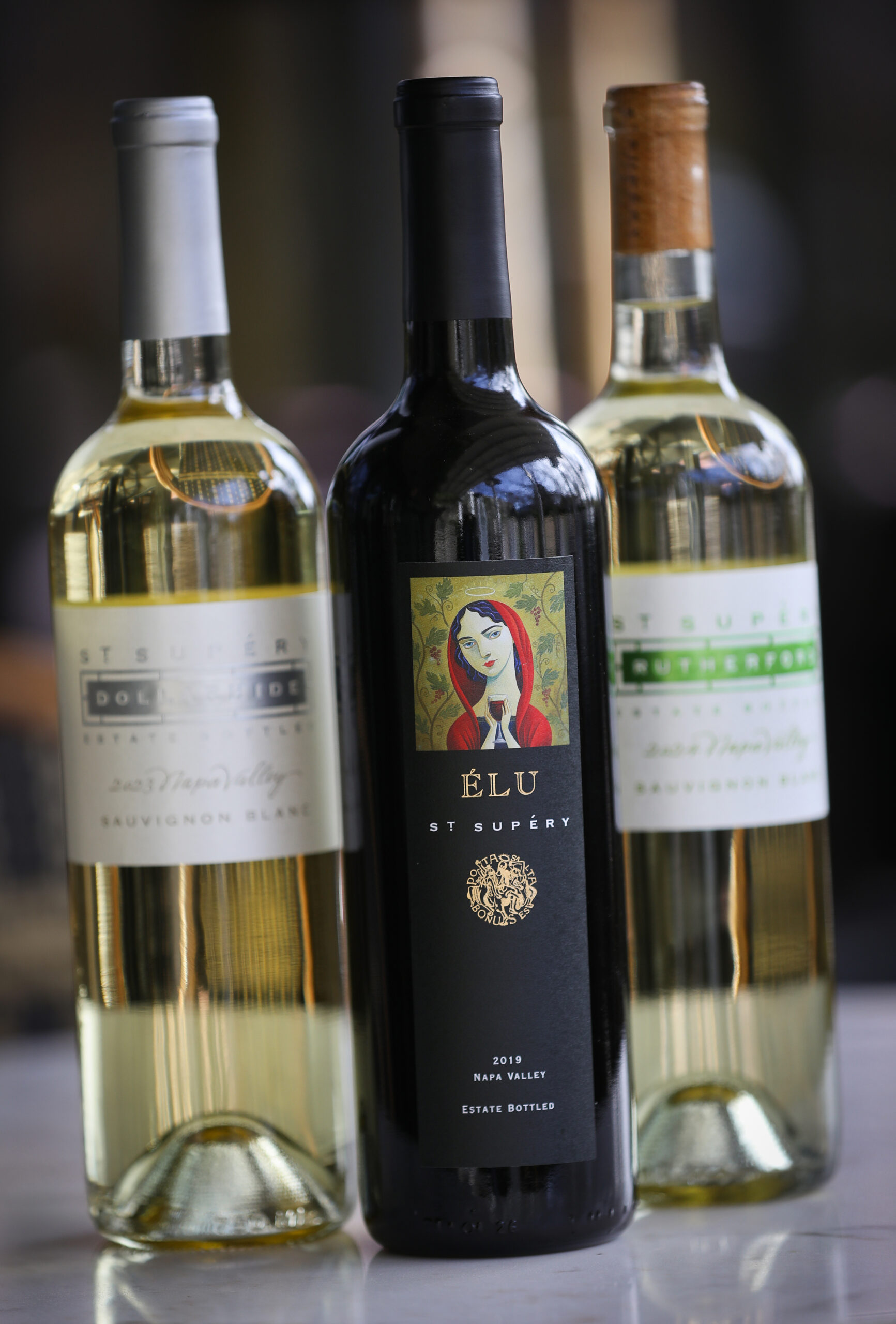 A variety of wines from St. Supéry Estate