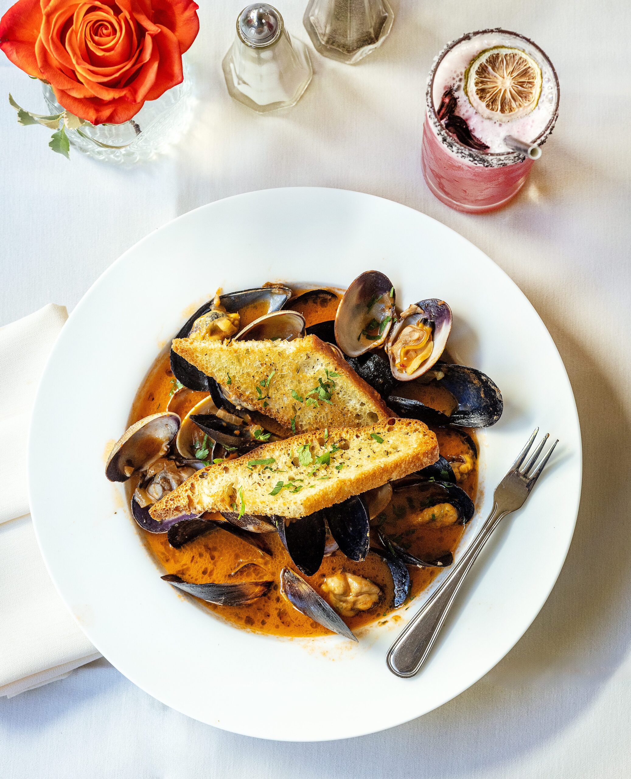 Mussels and clams at Ca’Bianca in Santa Rosa