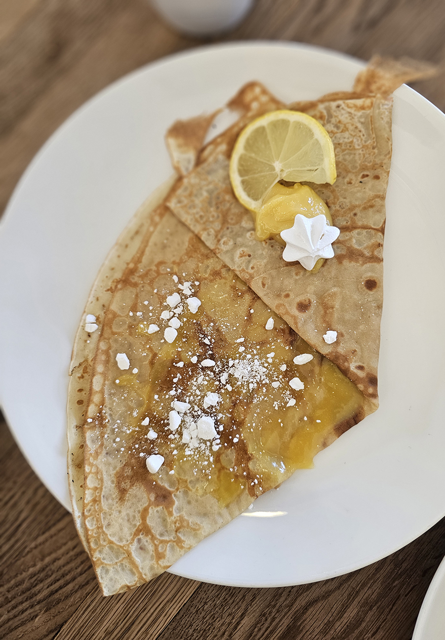 Lemon curd crepe at Sarmentine Bakery in Petaluma 