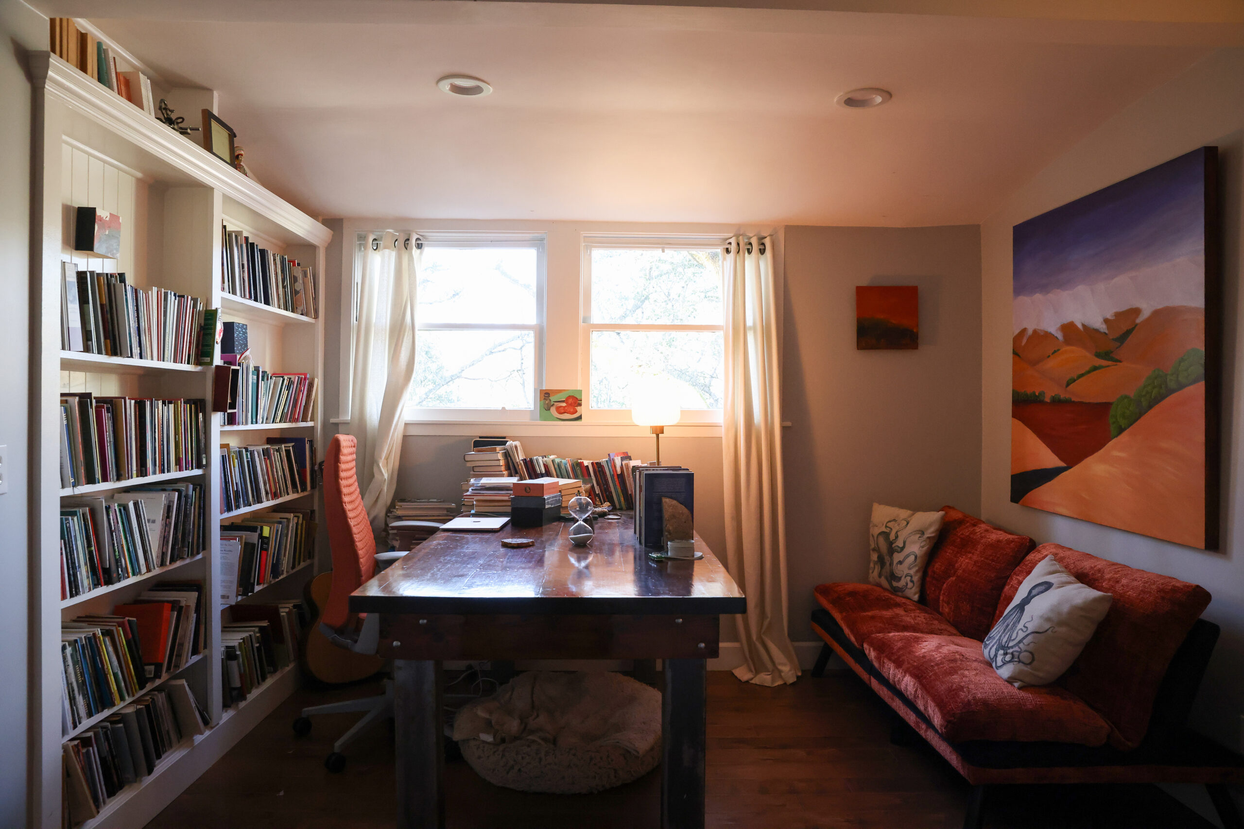 Ada Limón’s home office used to be her bedroom when she was growing up as a child. Photo taken in Glen Ellen on Wednesday, February 4, 2026. (Christopher Chung/The Press Democrat)