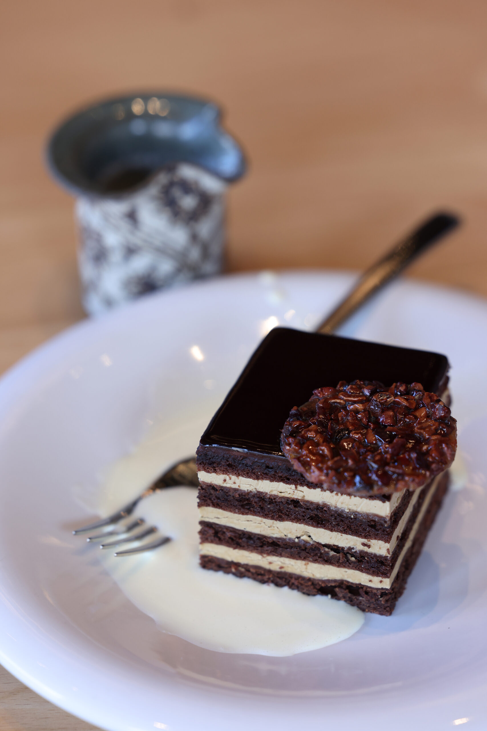 Opera cake at Bijou Restaurant in Petaluma