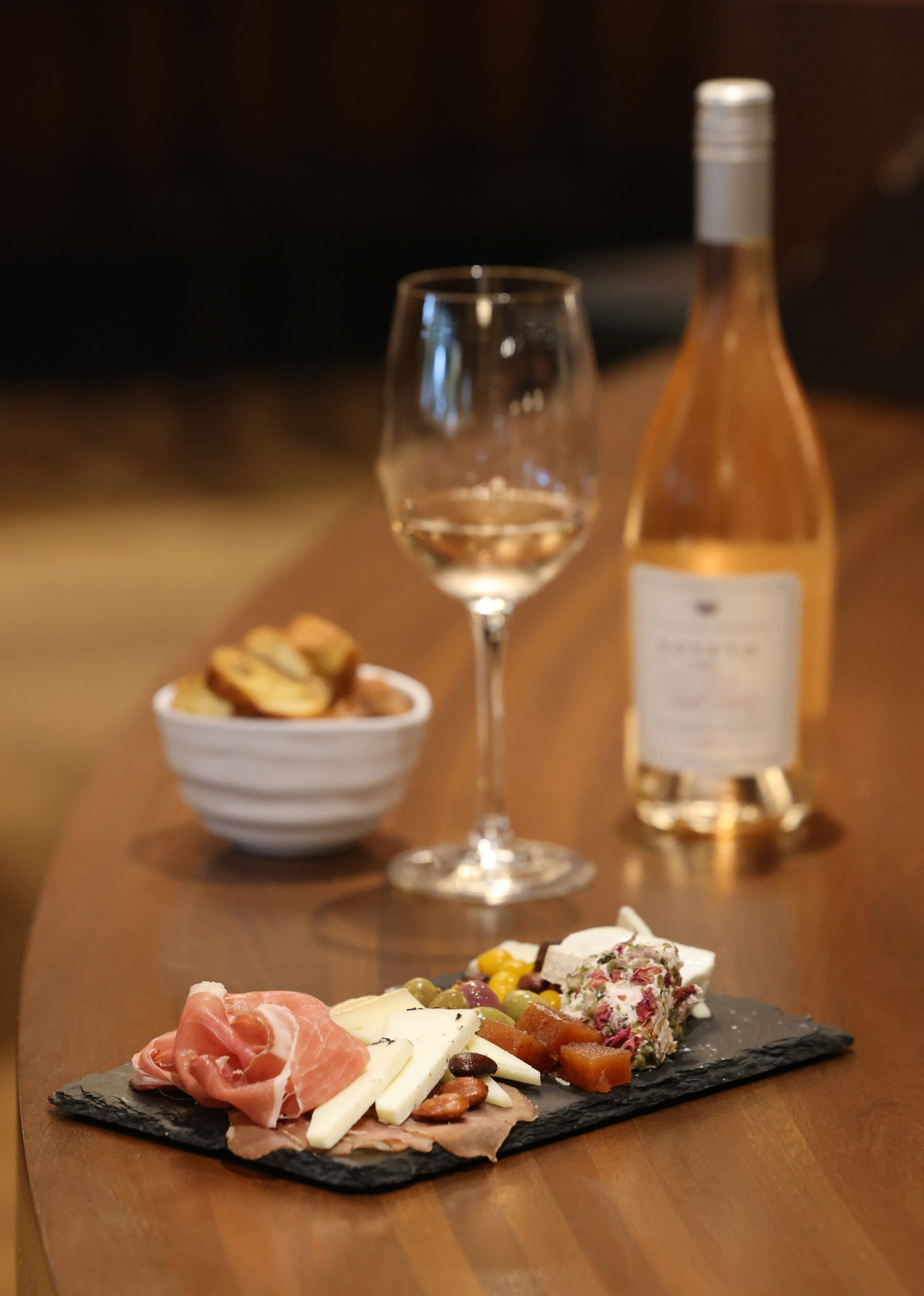 The cheese and charcuterie sampler board available inside the newly renovated customer retail and tasting space at V. Sattui Winery in St. Helena Wednesday, Sept. 24, 2025. (Beth Schlanker / The Press Democrat)