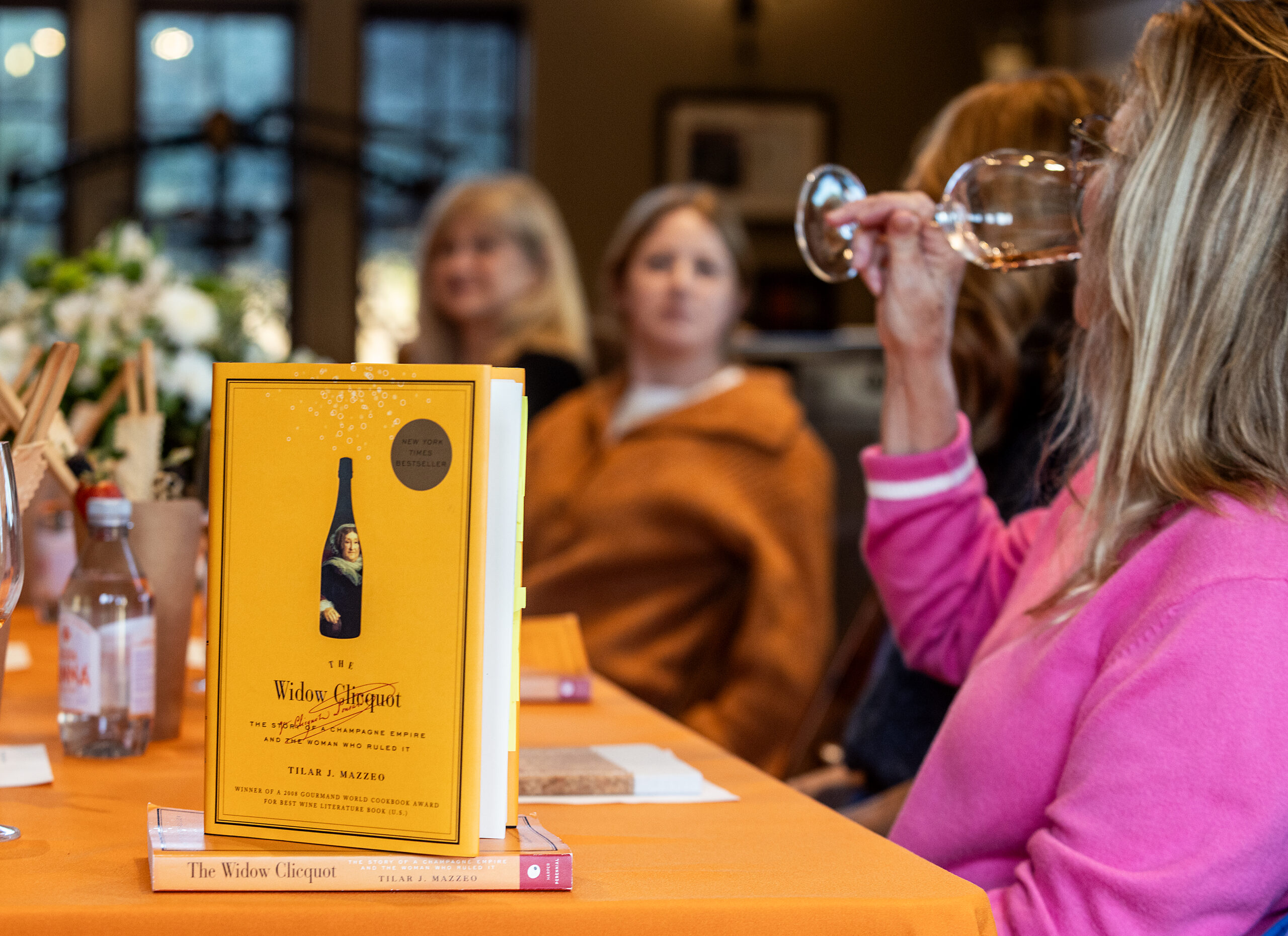 Before sitting down to discuss “The Widow Clicquot,” the Dutcher Crossing Winery Book Club paired the tale of the Grande Dame of Champagne with their Grace Reserve Brut Rose and a charcuterie cup Thursday Feb. 26, 2026 in the Dry Creek Valley. (John Burgess/The Press Democrat)