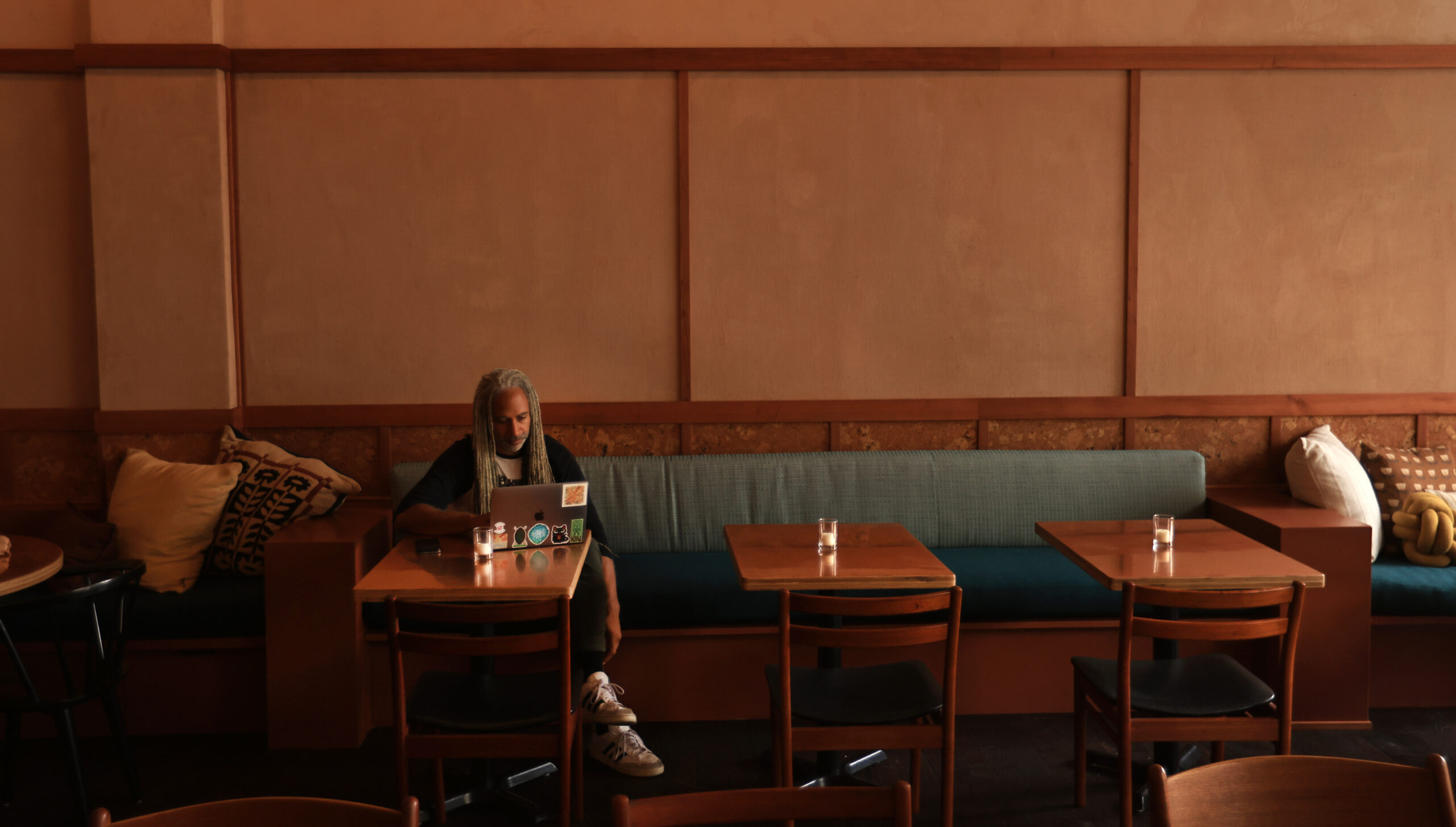 Michael Richardson, hospitality manger for the Martha Stoumen Tasting Room, looks over the event list for the upcoming opening of the tasting room in Healdsburg, Wednesday, Oct. 1, 2025. (Kent Porter / The Press Democrat)