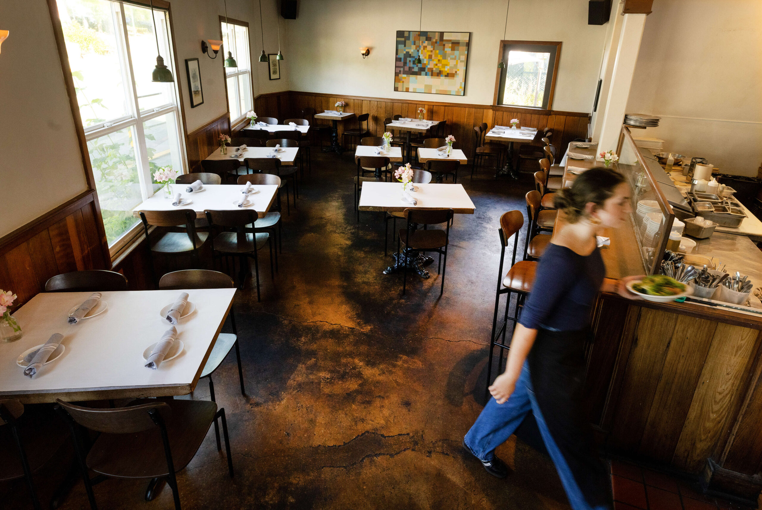 The dining room at Hazel restaurant Thursday, July 10, 2025, in Occidental. The space will reopen under chef James Millar as Bohemian Bistro this spring.