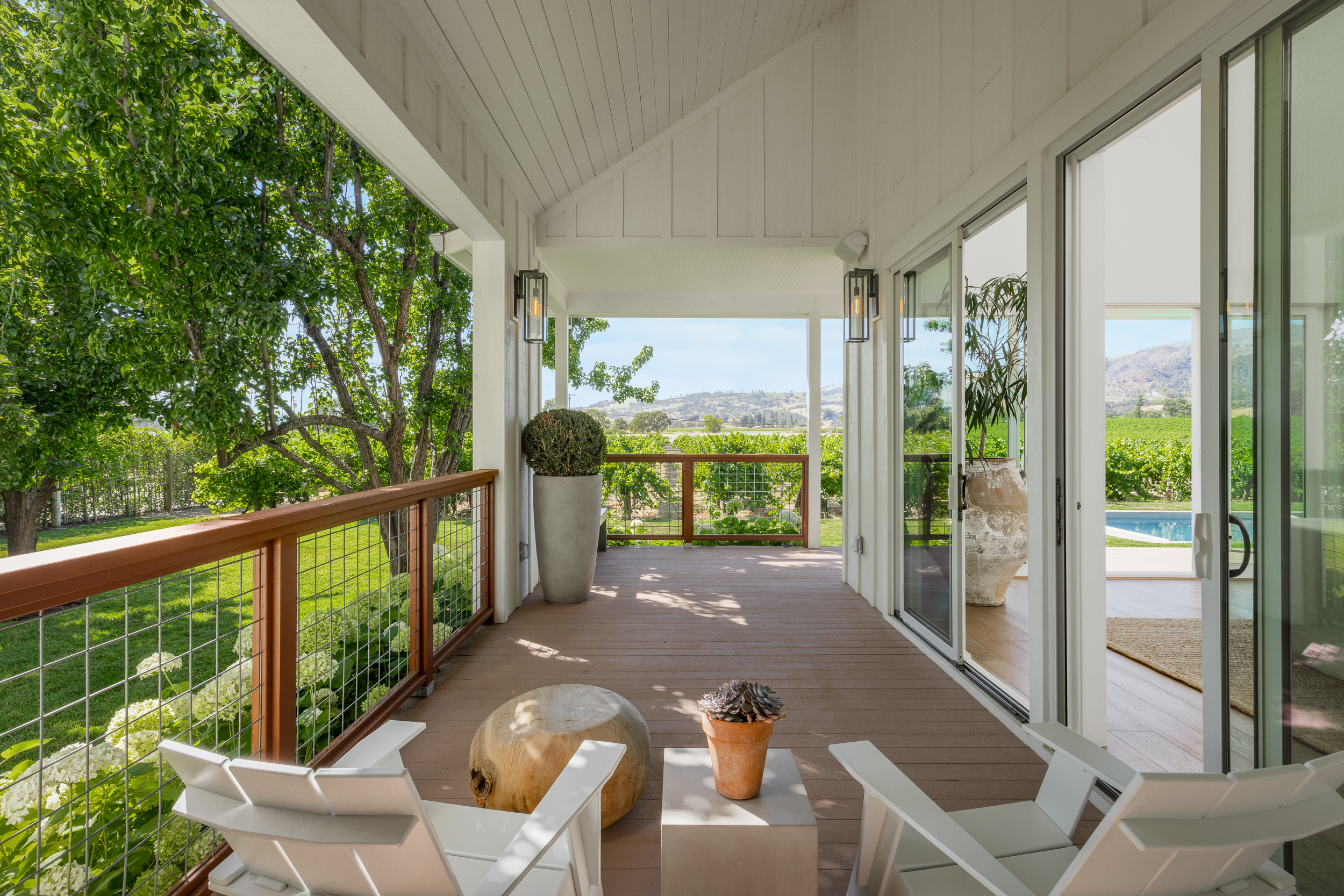 Wraparound porch of Geyserville home
