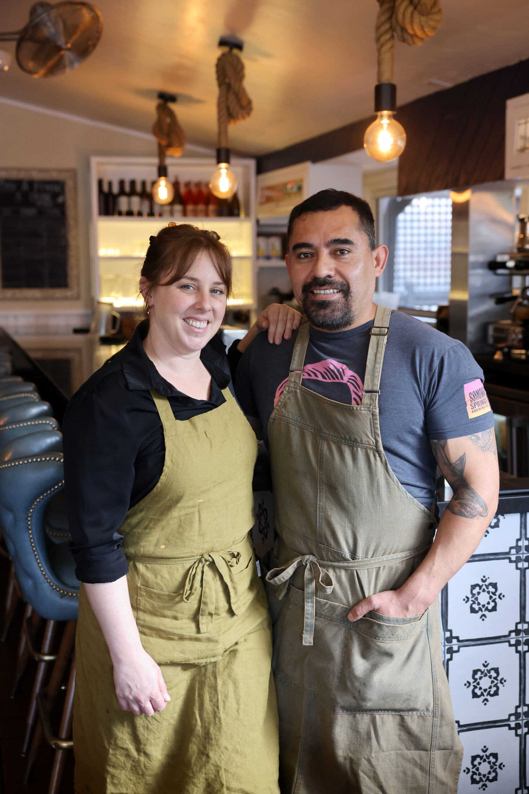 Owners Hayley Cutri and her husband Efrain Balmes at Parkside Eats in Santa Rosa
