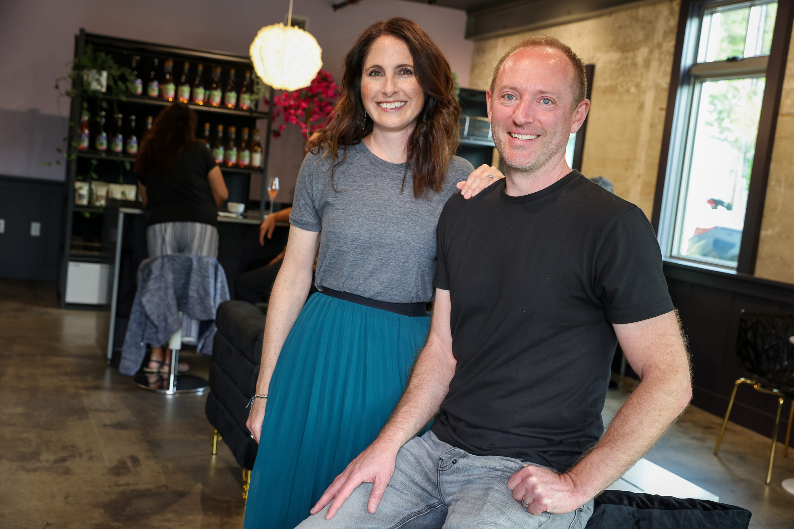 Wolves Lovers + Thieves owners Lindsey Blanchard and Ryan Kuhlmann at their tasting room in Glen Ellen