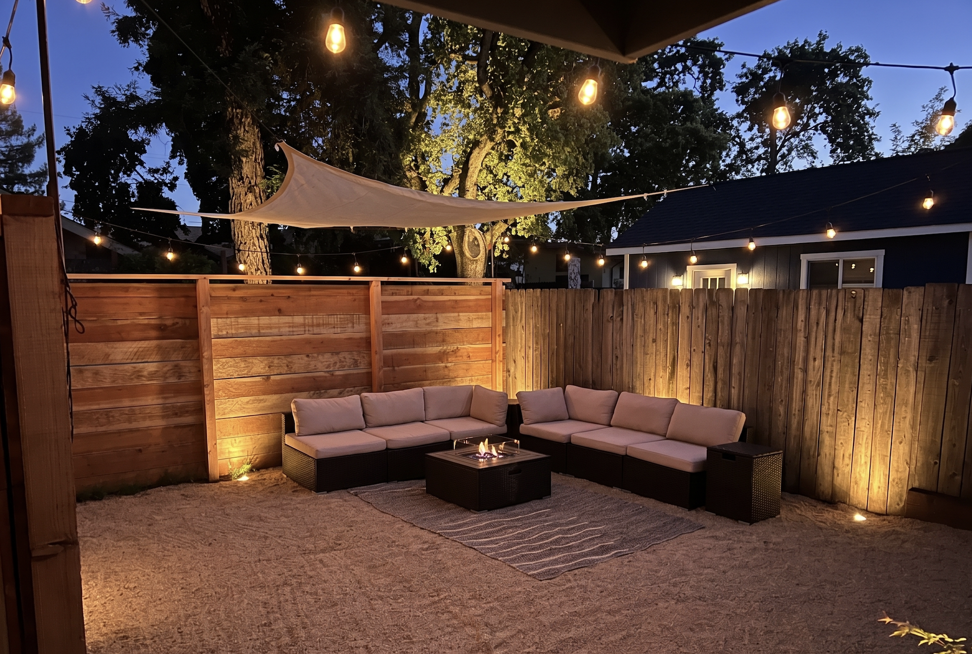 Enclosed area of backyard at Santa Rosa home