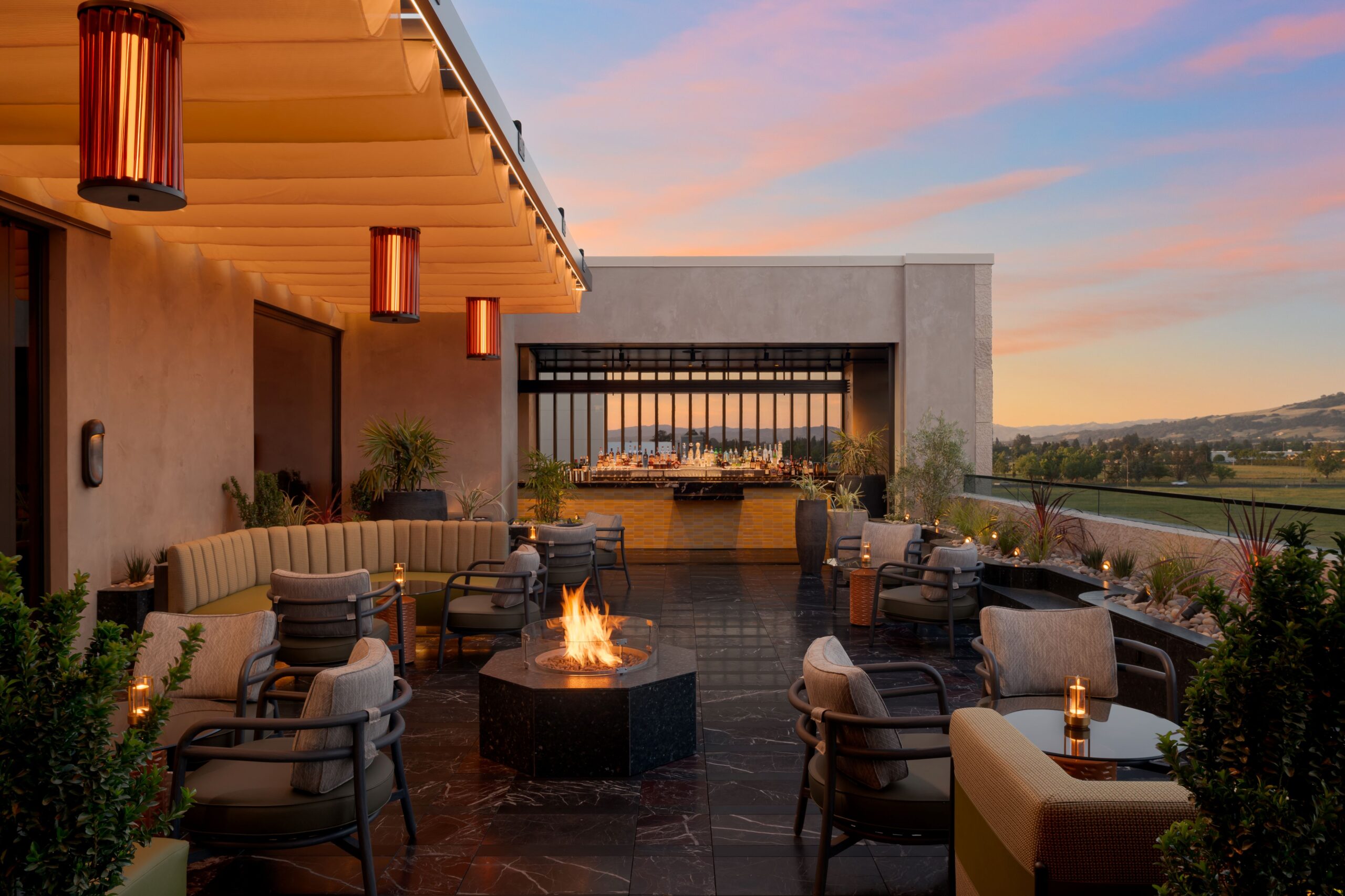 The patio and bar area at AYA restaurant at Graton Resort & Casino in Rohnert Park. 
