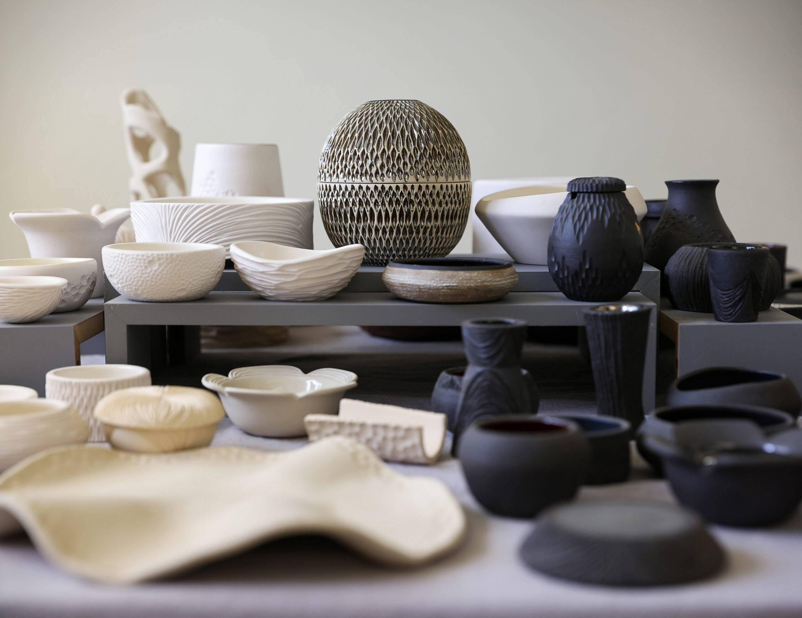 A variety of ceramic pieces by Jee Park, of Seoul Sister Studio, in Healdsburg
