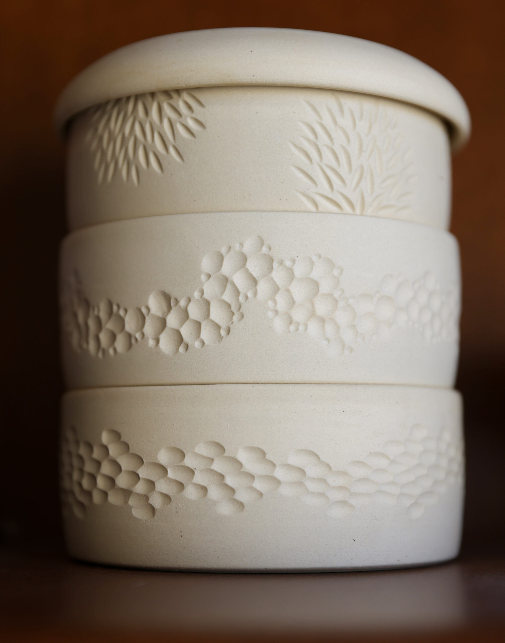 Stacking bowls created by Jee Park, of Seoul Sister Studio, in Healdsburg on Thursday, March 19, 2026. (Christopher Chung/The Press Democrat)