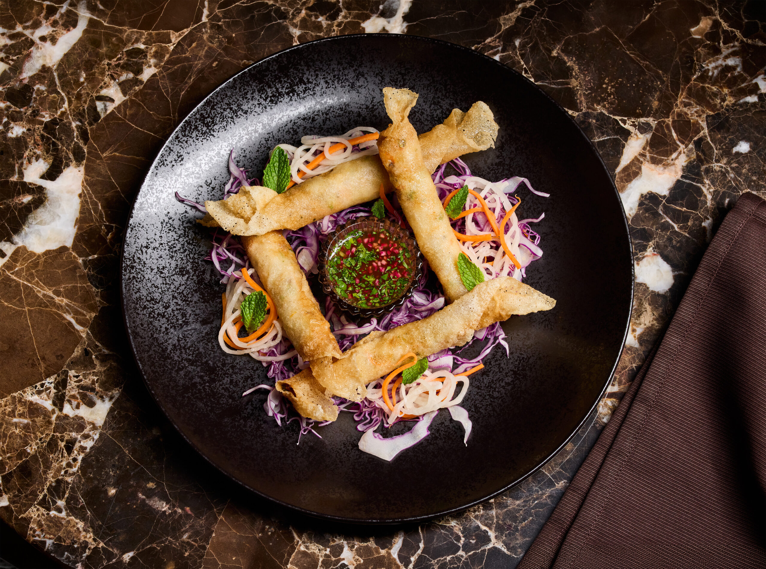 Shrimp and crab lumpia from AYA restaurant at Graton Resort & Casino in Rohnert Park.