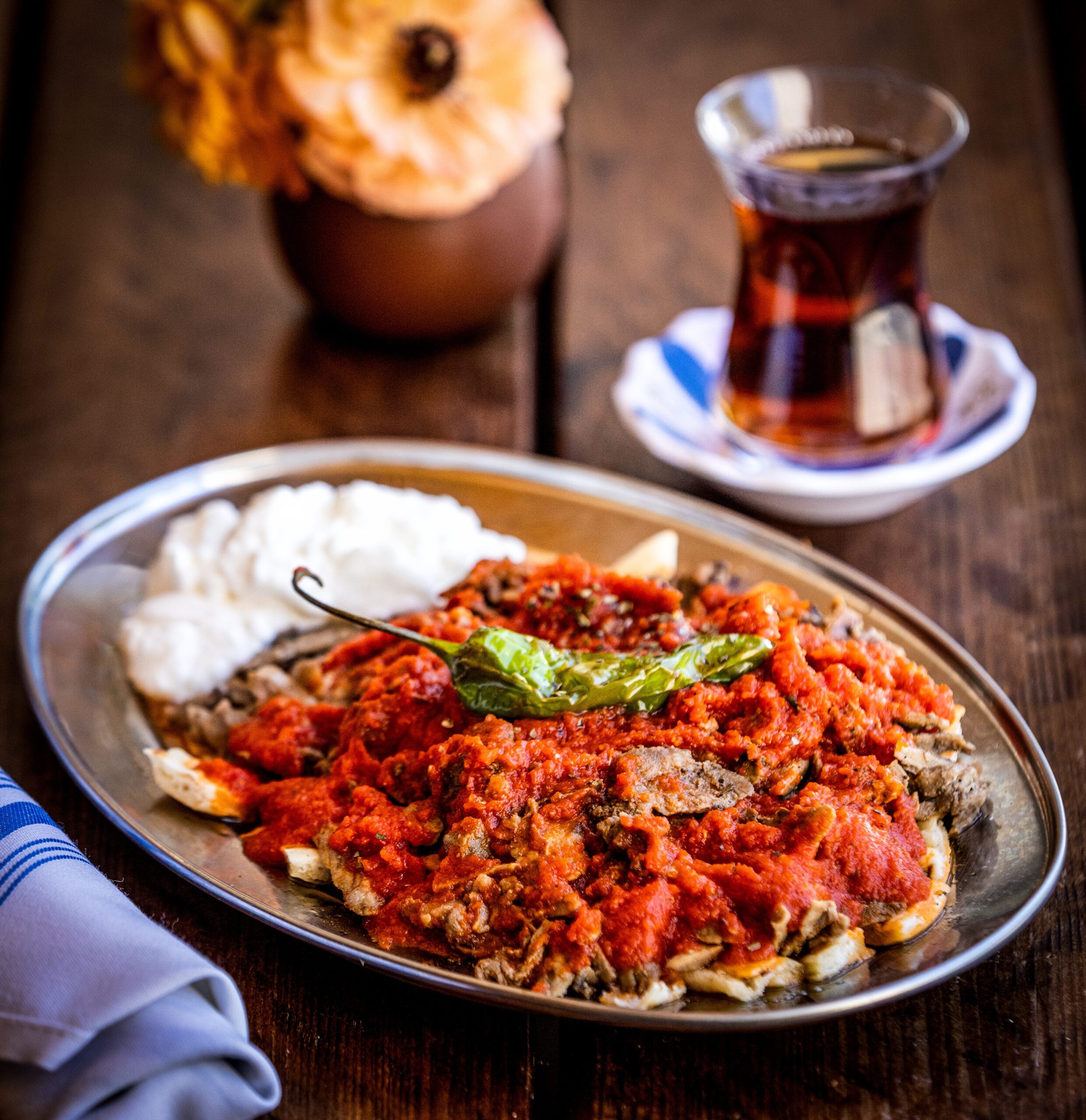 The Iskender appetizer, beef gyro, marinara, yogurt, crispy pita, parsley and brown butter from Alesta Modern Mediterranean Wednesday, June 3, 2026 in Sebastopol. (John Burgess/The Press Democrat)